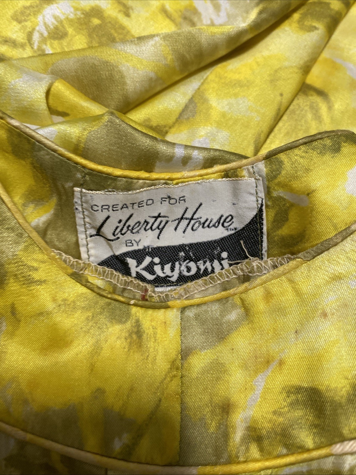 Vintage LIBERTY HOUSE KIYOMI Yellow Floral Long MuuMuu Dress Women’s Size XS
