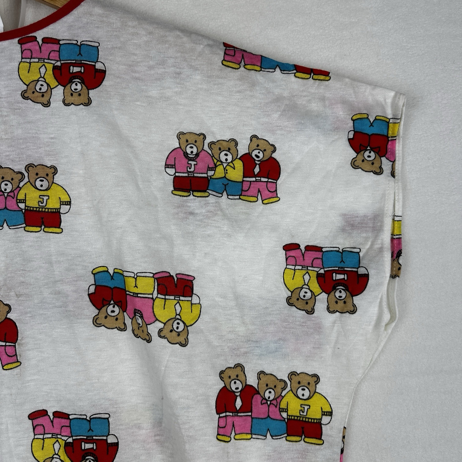 Vintage Women’s Large Nightgown Jennifer Dale Teddy Bear Short Sleeve Union Made