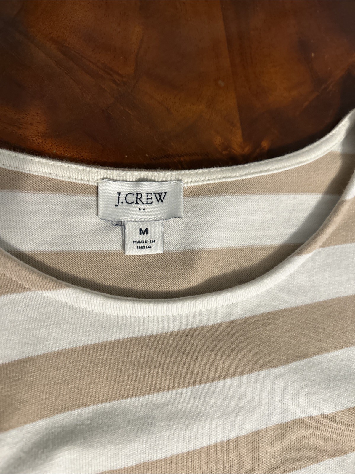 J. Crew Heavy Cotton Striped T-Shirt With Gold Buttons Size Medium