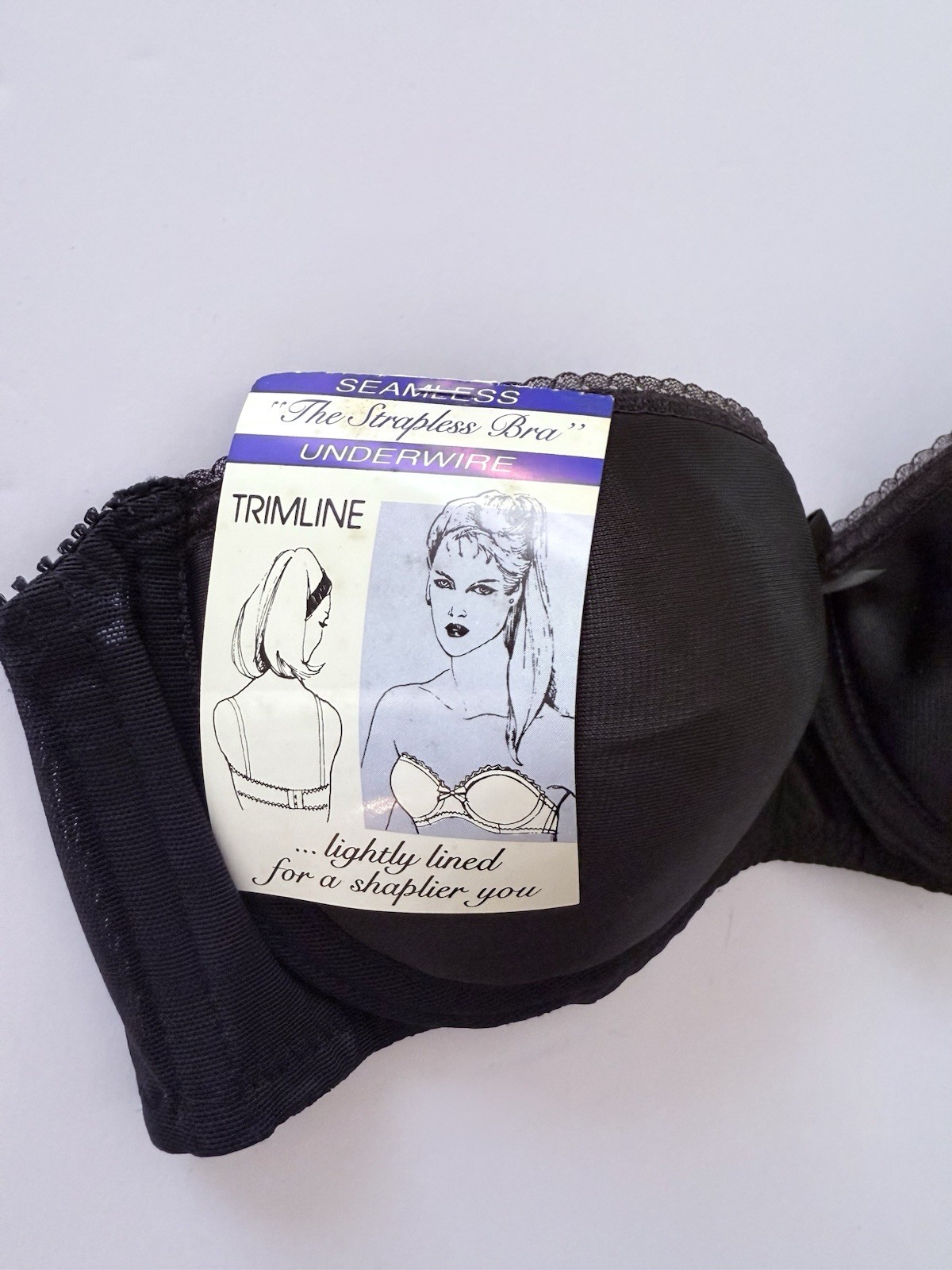 Lady Marlene Vintage Strapless Bra Black 32B NWT