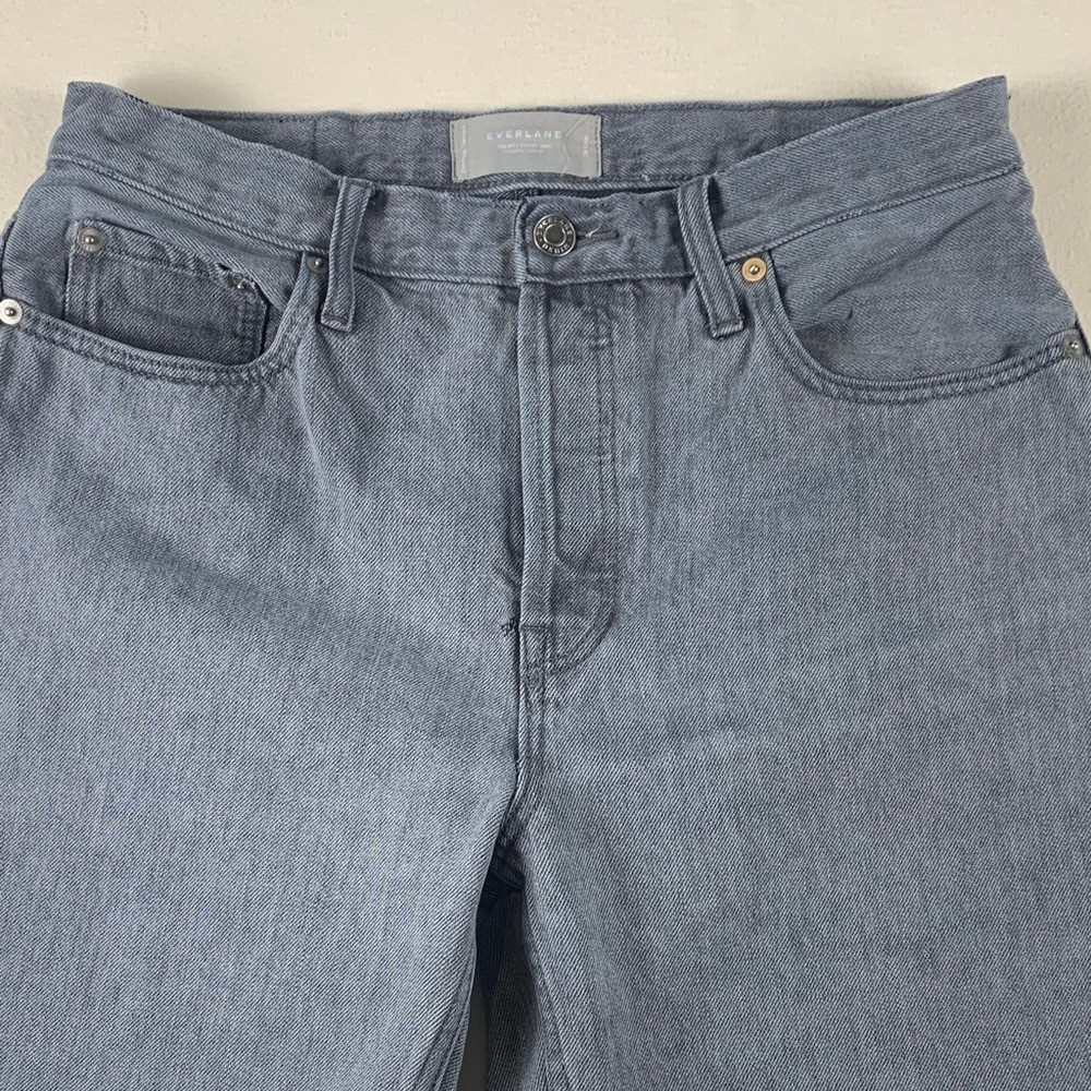 Everlane Womens Jeans GUC 29 Crop Light Gray 90s Cheeky Organic Cotton Buttonfly