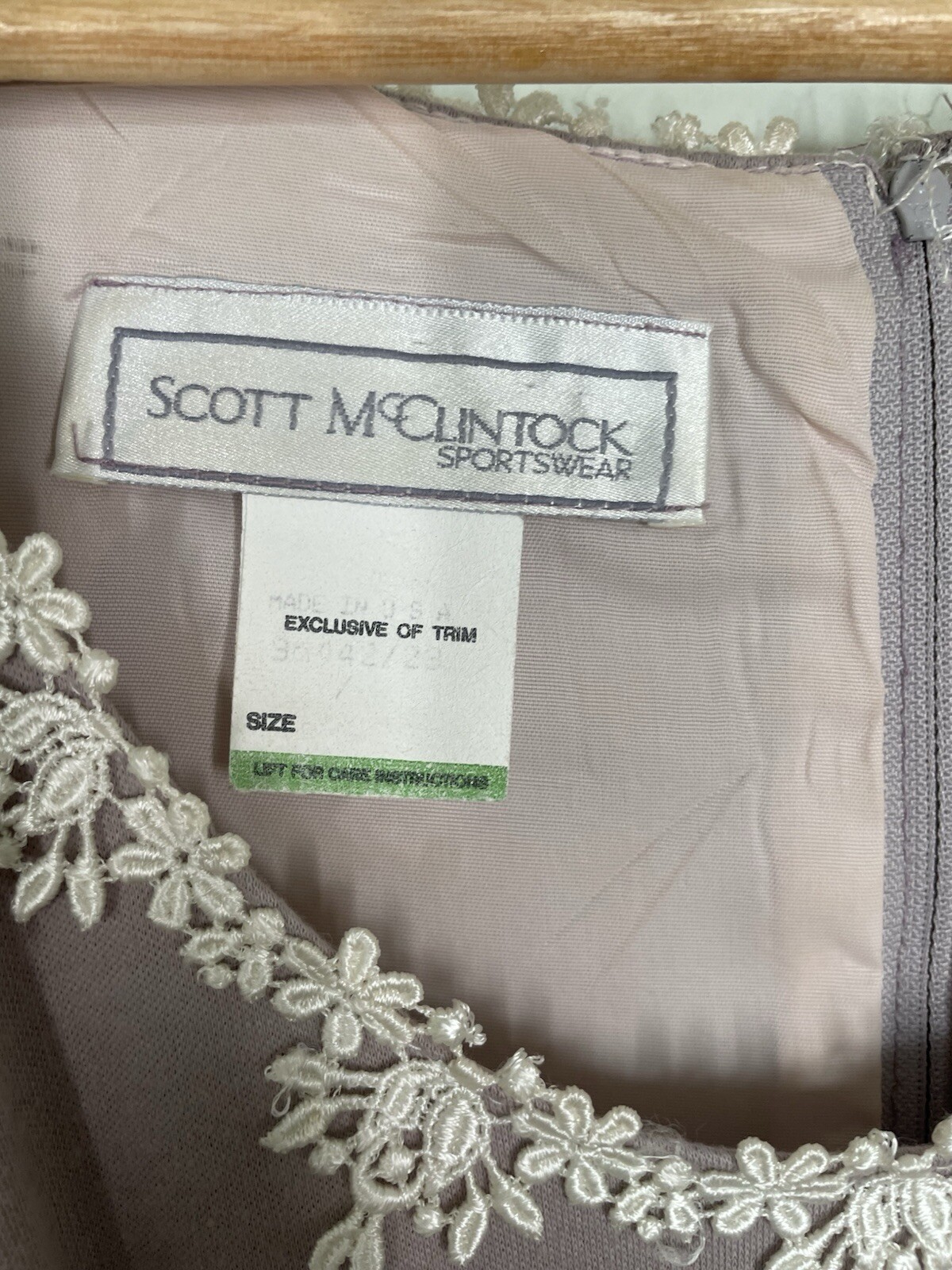 Vintage 80s Scott McClintock Dusty Mauve Cottage Midi Dress M Fit Flare Feminine