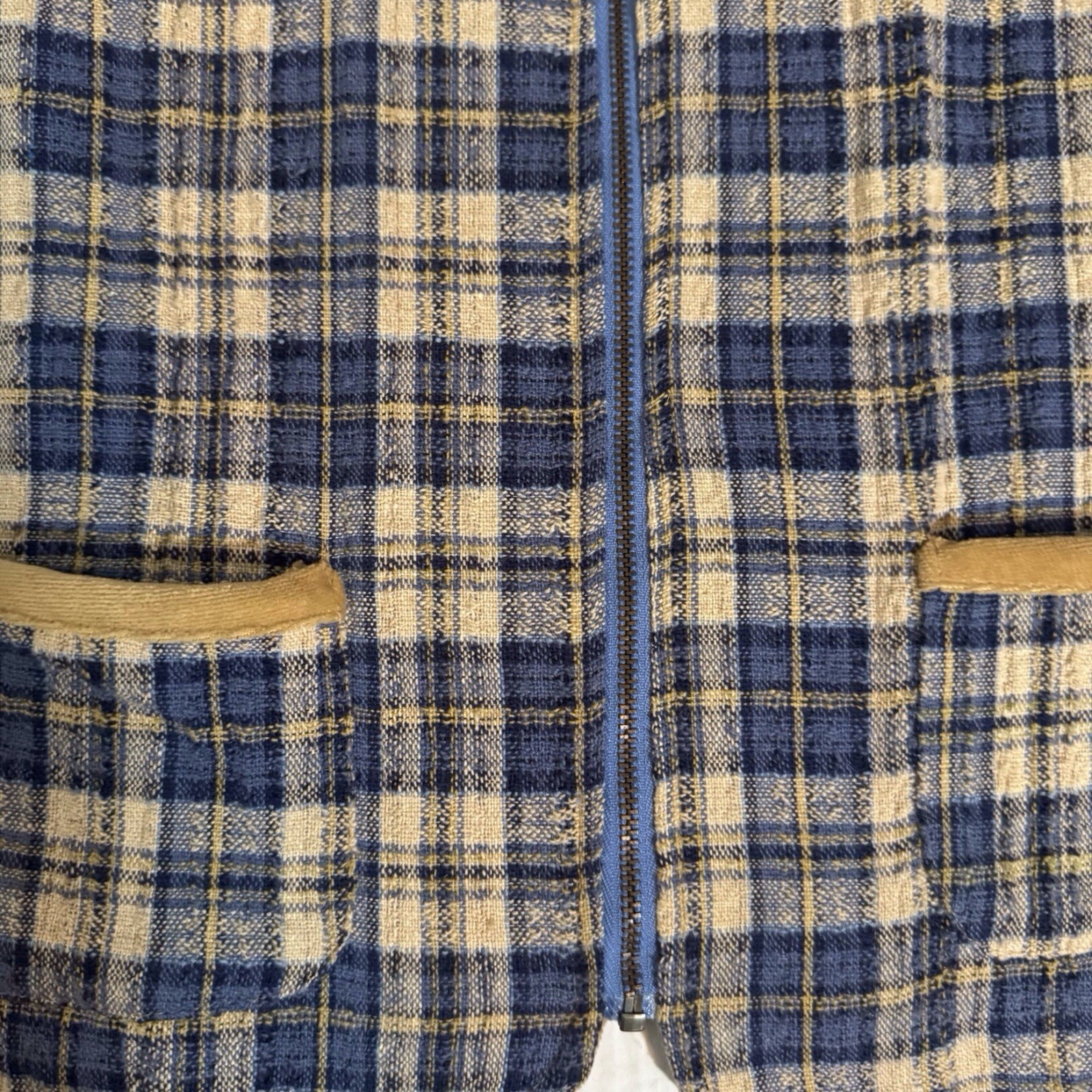 Vintage Ivy Collectibles Medium Plaid Check Zip Up Top Y2L Academia Preppy