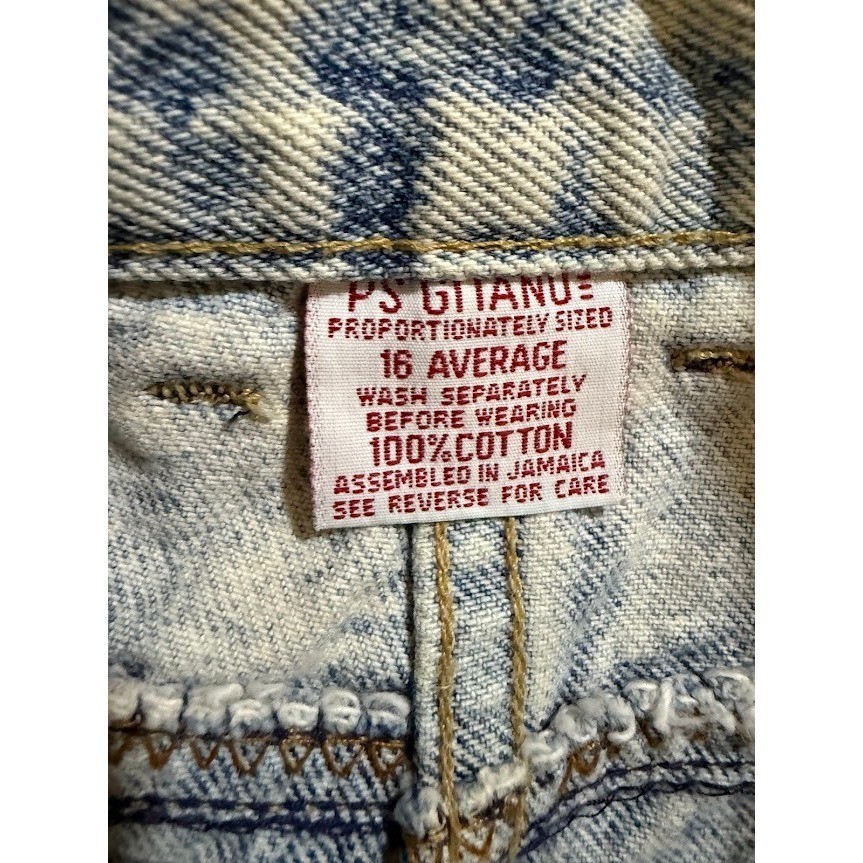 PS Gitano Vintage Acid Wash Jeans High Waist Tapered Leg Denim Retro 90s 30X28