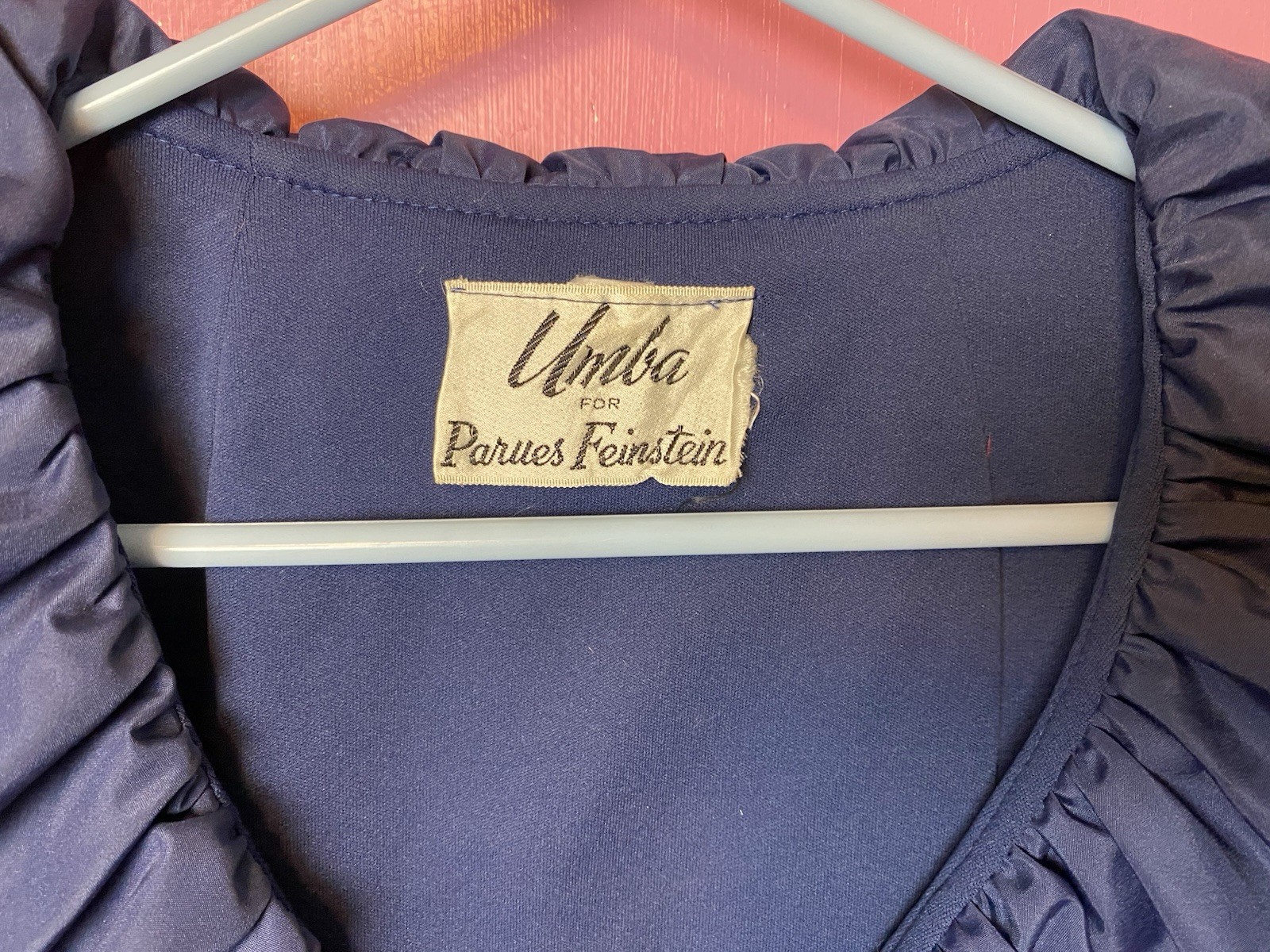 Vintage 60s/70s Navy Blue Midi Cocktail Dress by Umba for Parues Feinstein