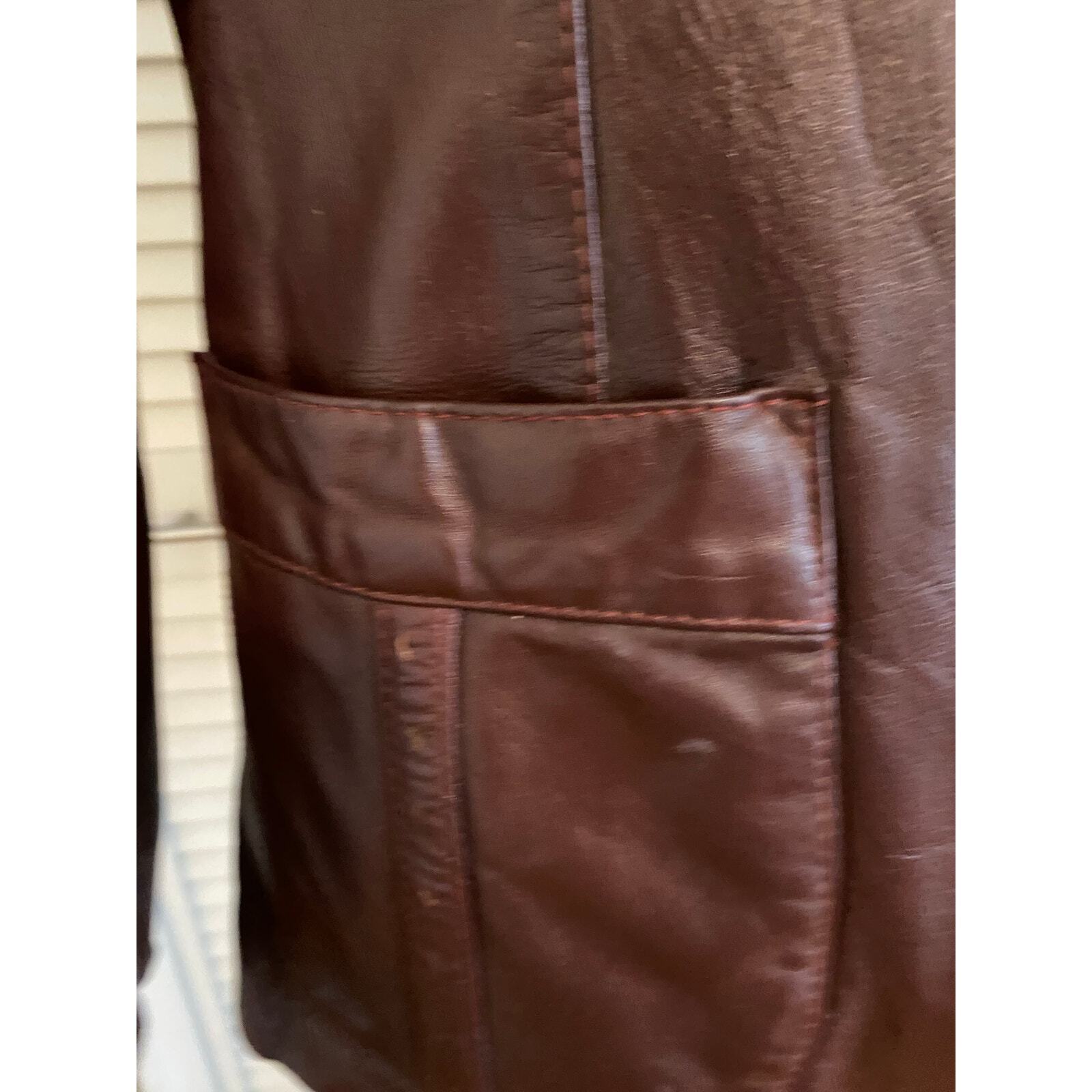 Vintage Etienne Aigner Women’s Oxblood Red Leather Blazer Jacket 1970s Burgundy