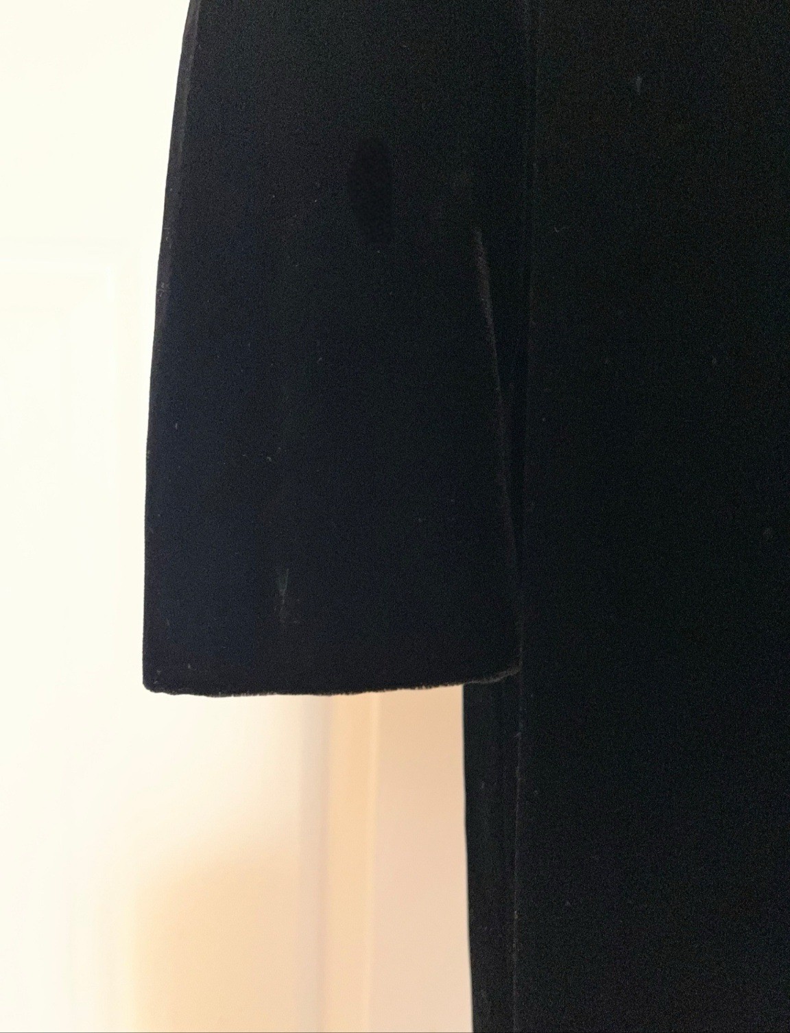 Vintage GENNY Black Velvet Long Sleeve Dress, Italian Size 46, Signed