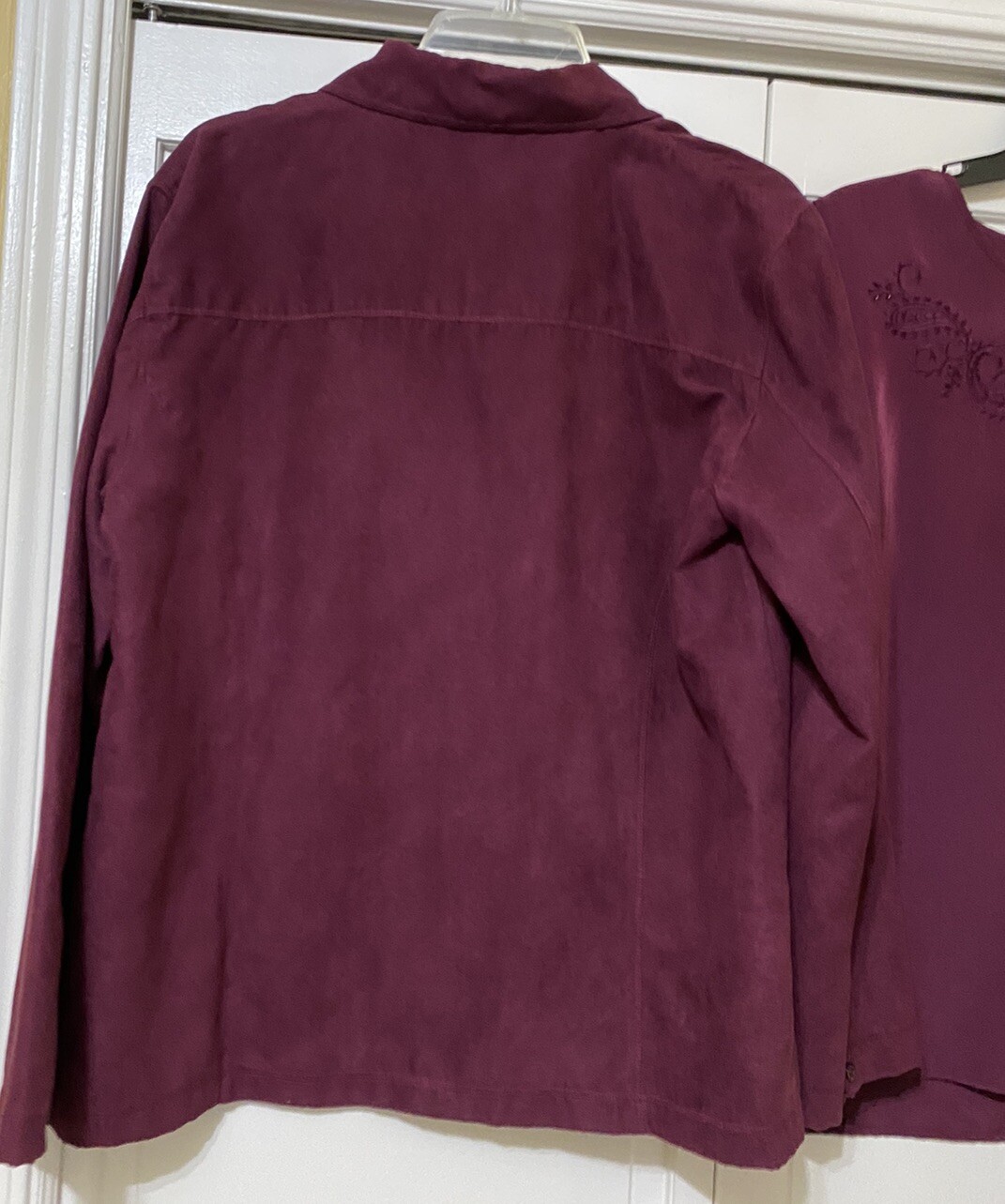 Vintage Bon Worth 3 Piece Purple Poly Suede Sportswear Set Shirt Pants Jacket S