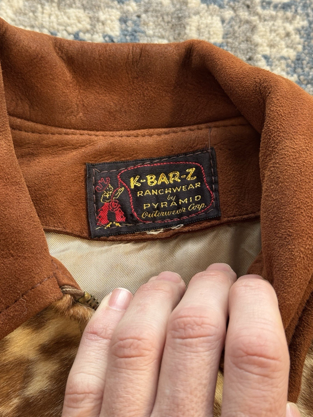 Vintage 1940s K-Bar-Z Brown Suede Cowhide Leather Fringe Jacket Women’s Sz M