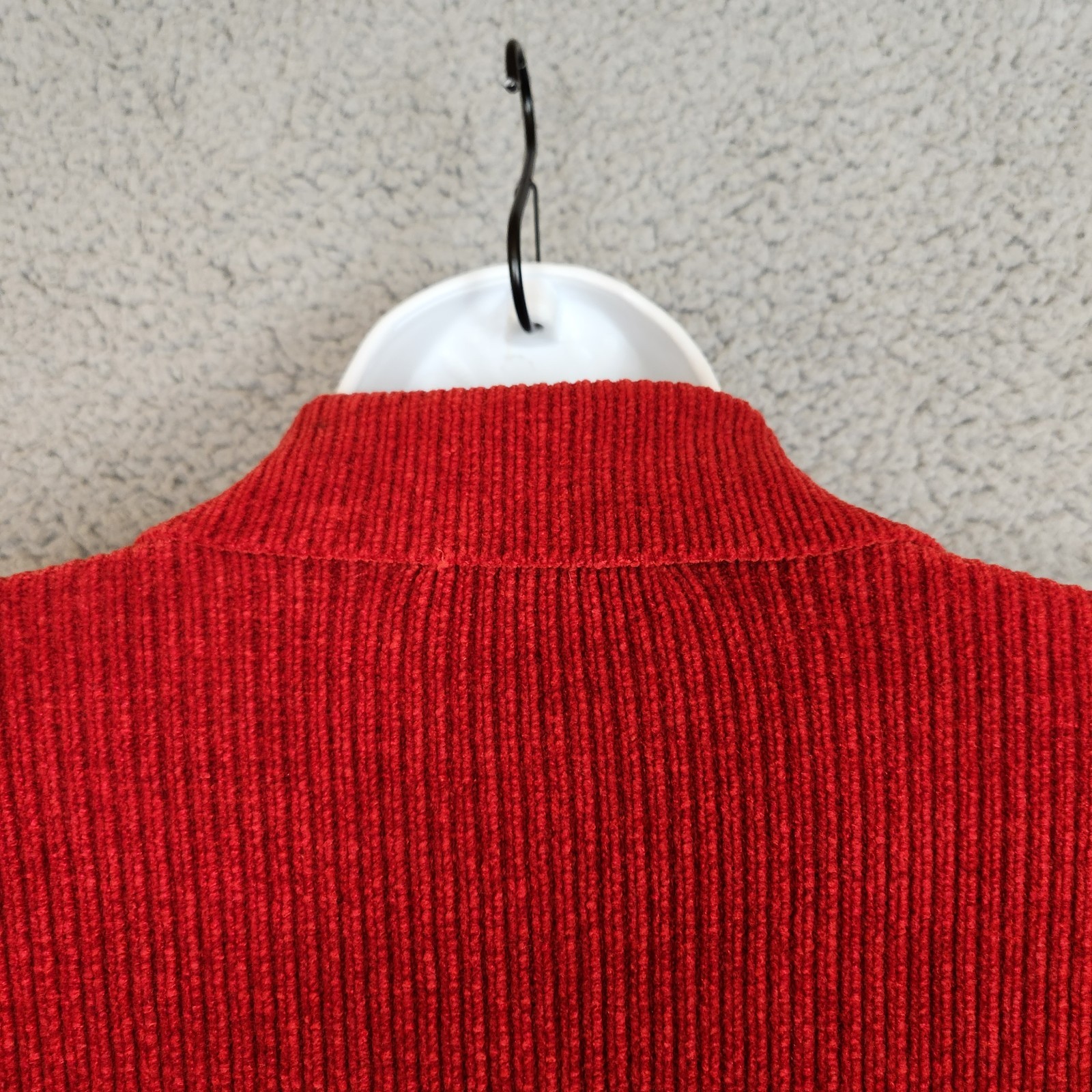 Vintage 80s Ralph Lauren Women’s Large Cardigan Sweater Blazer Red Crest Pockets