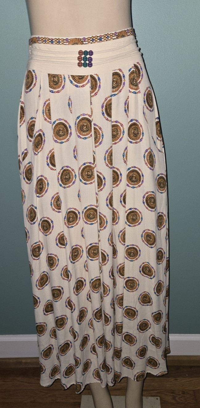 Vintage Marsha Brander For Componix Art Medallion Print Boho Skirt Size Small