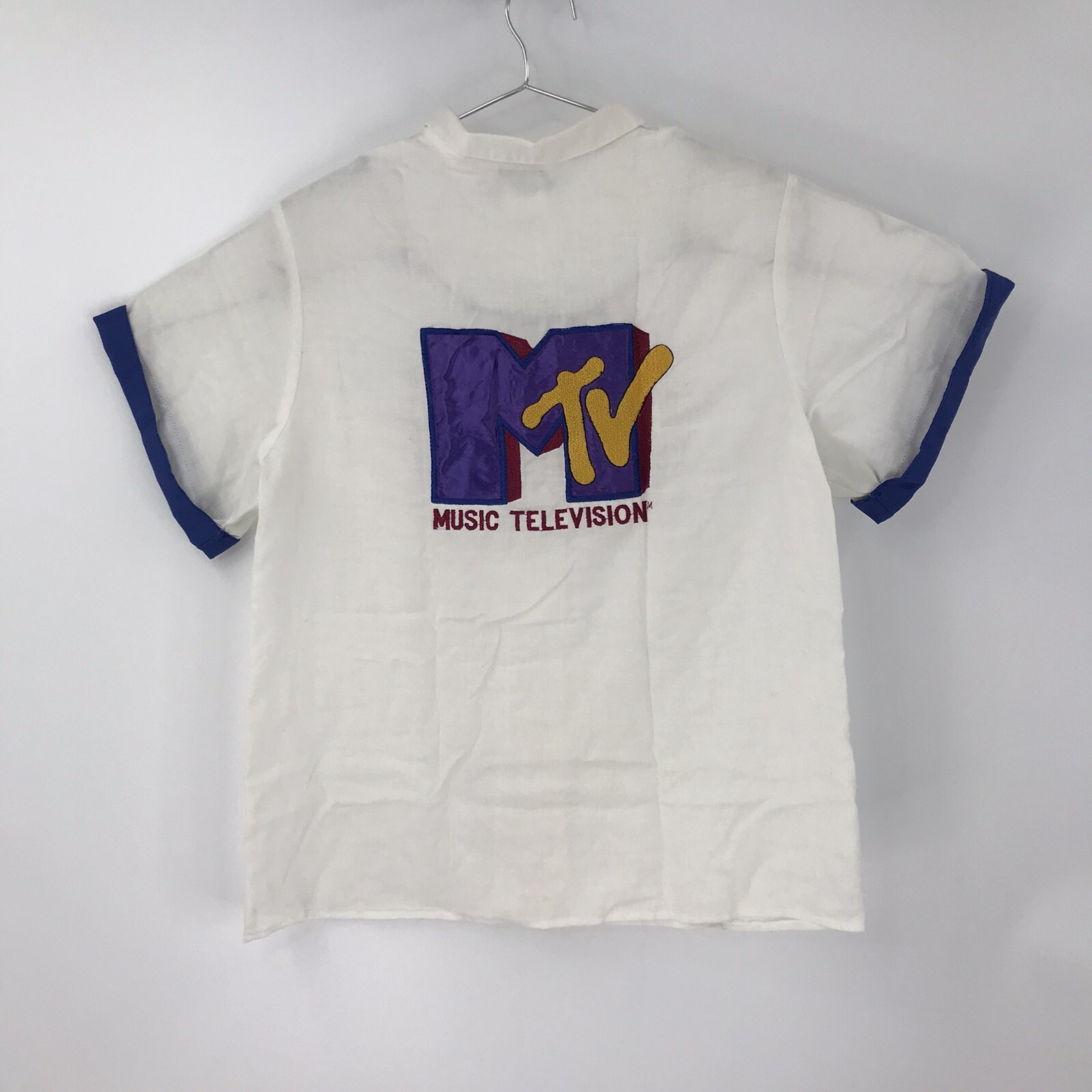 Vintage 1980s MTV Shirt Women’s Size Medium USA Made 80s Americana Embroidered
