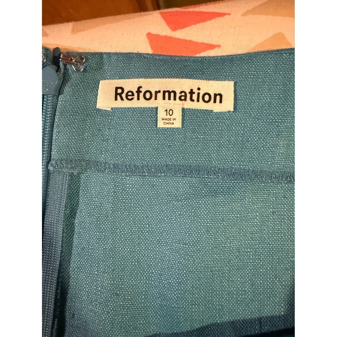Reformation Linen Veranda Skirt in Grotto NWT Blue Mini Summer