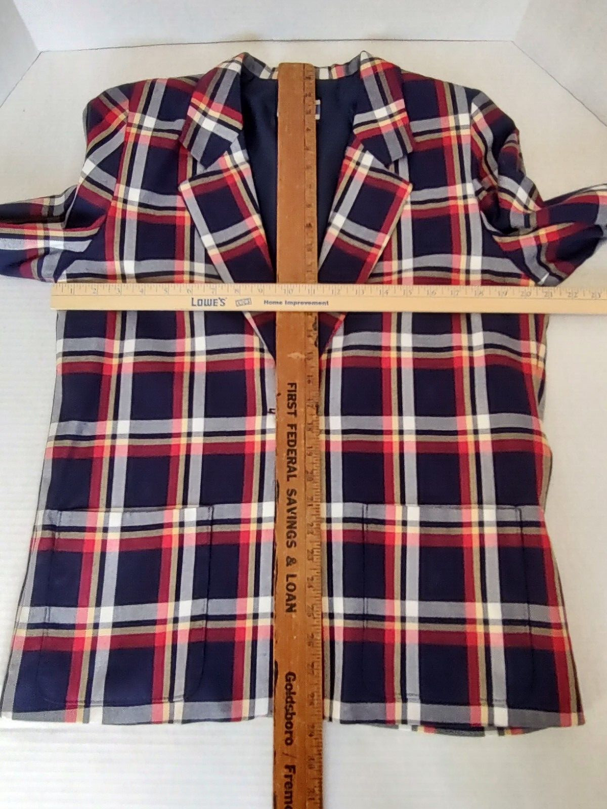 Vtg 90’s Pendleton Jacket Blazer Plaid Womens Med Blue Red Career Working Girl