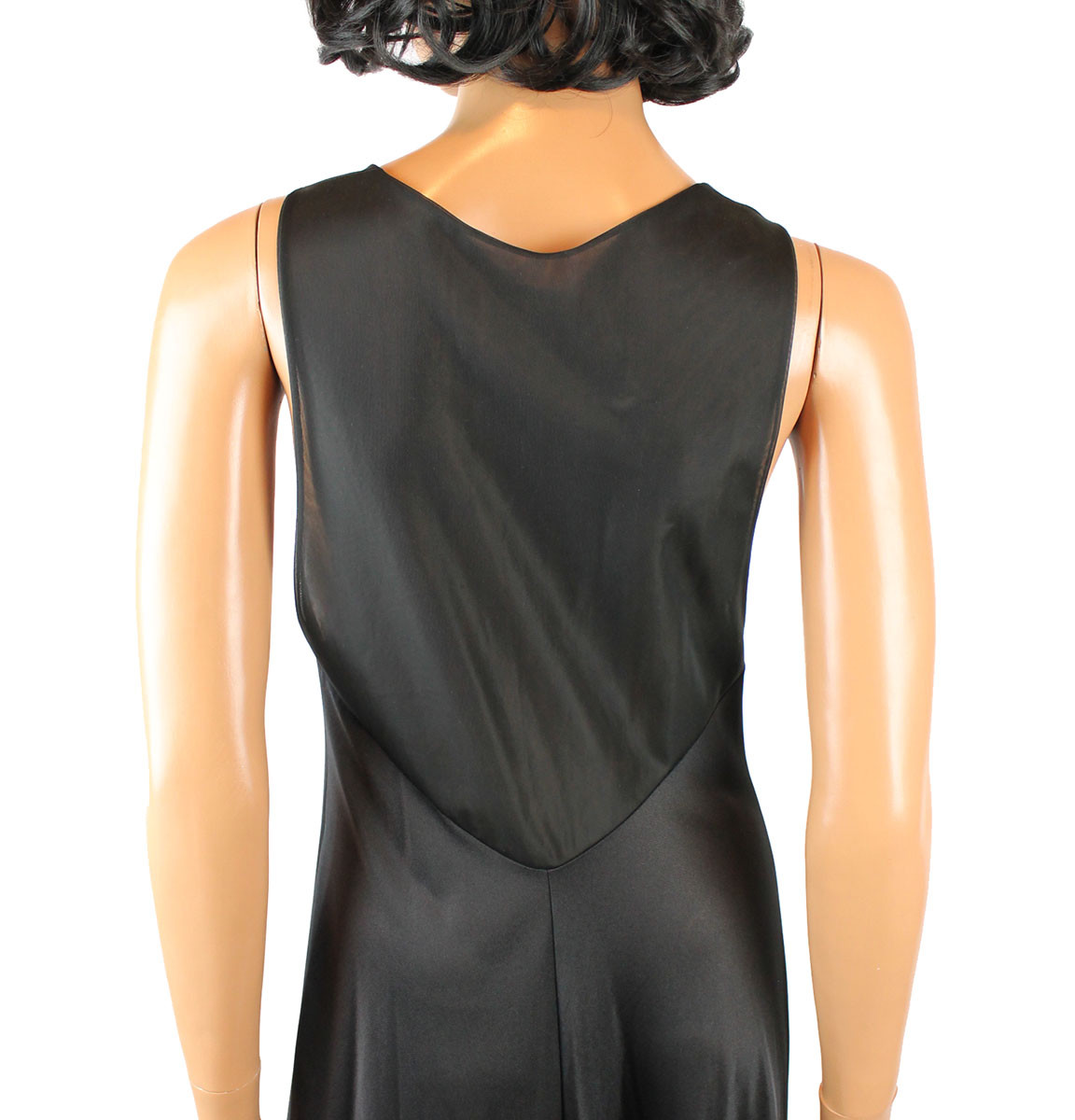 Black Peignoir Set Sz 34 S Vintage Vanity Fair Long Robe Nightgown Chiffon Lace