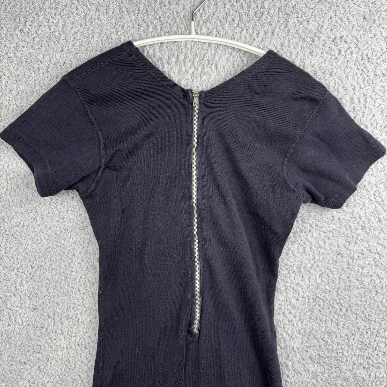 Vintage 1940s Women’s Bodysuit Leotard Swift Zipper Ballerina Dark Blue