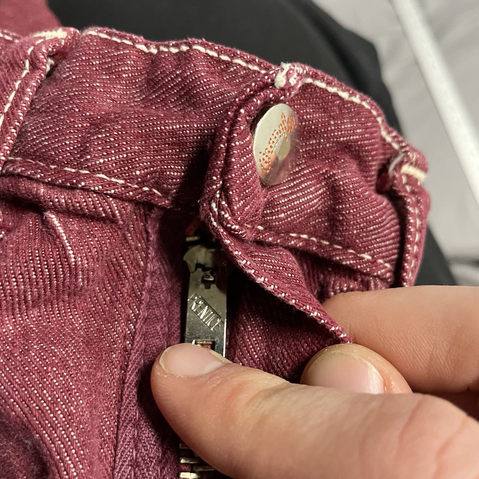 Vtg 50’s 60’s Misses Wrangler Sanforized Women’s Denim Jeans Maroon 24×26 14 USA