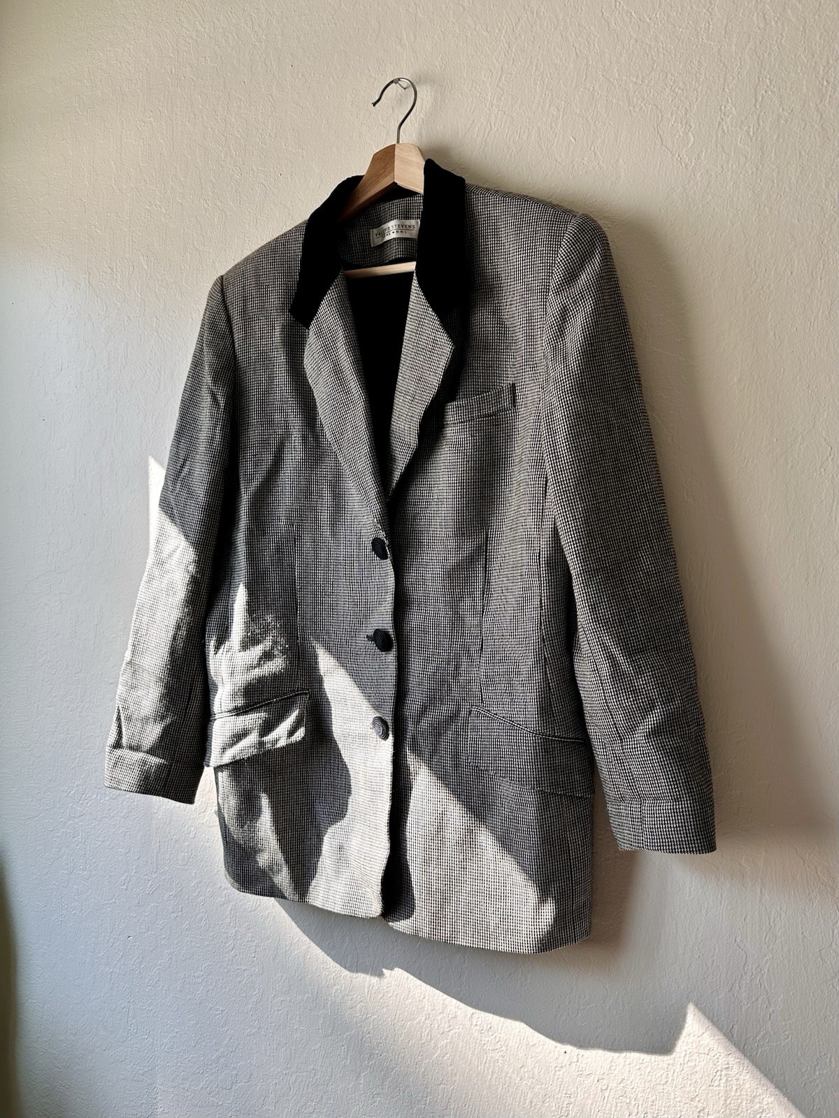 Vintage 90s valerie stevens wool equestrian riding blazer size 12 velvet collar