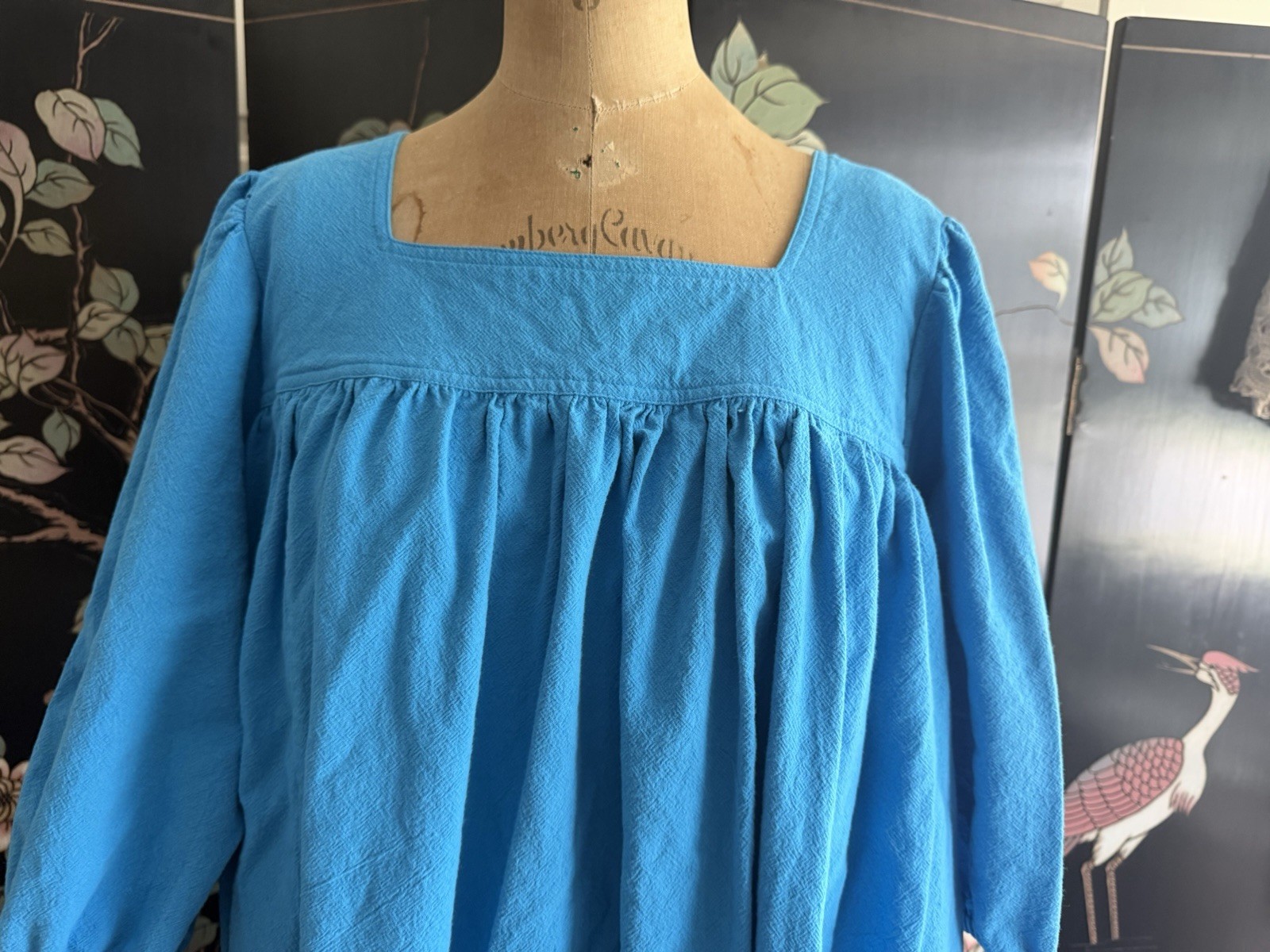 Vintage The Tog Shop Dress Ocean Blue Cotton Muumuu Cruisewear One Size