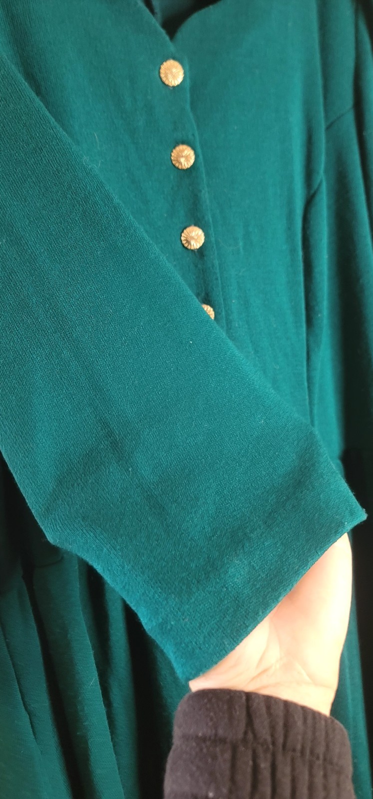VTG 80s Ms Conduct California Teal Green Dress Boho USA 22W