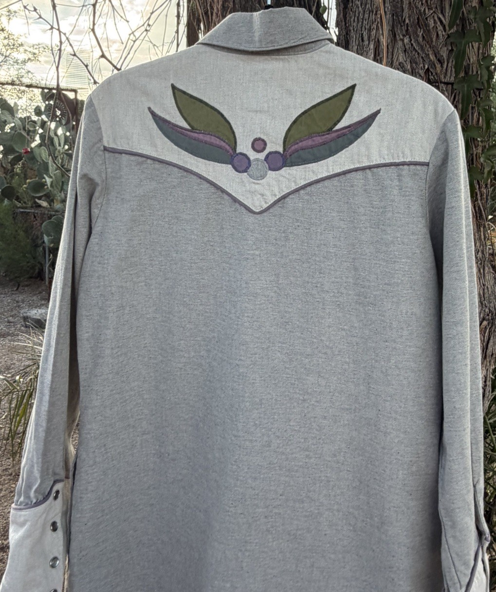 Vtg 70s Salaminder Kansas City Western Dress RARE Pearl Snap Flowers 100 Cotton