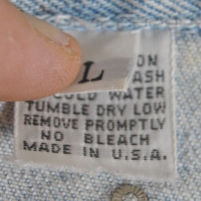 Vintage Denim Jacket Size Large JUST BRASS INC. Freeport NYC Large U.S.A. Made