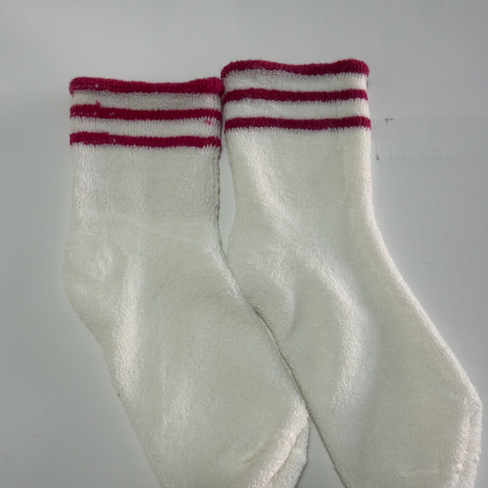 VTG Socks 80’s NOS Acrylic Orlon Nylon 9-11 Ankle Cut Terry Stripe Unisex.