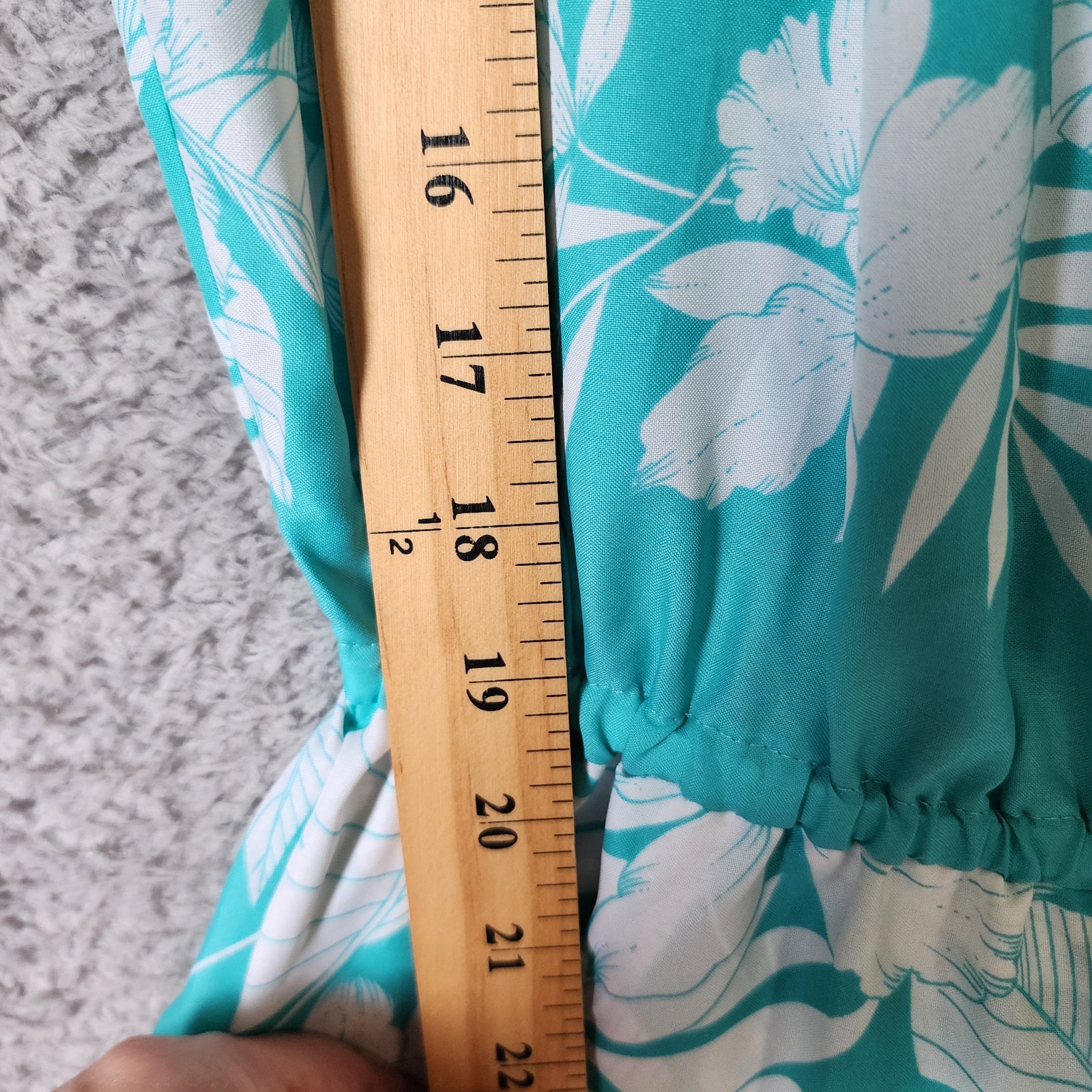 Vtg Royal Princess L Hawaii Dress Tropical Blue White Floral Off Shoulder Ruffle