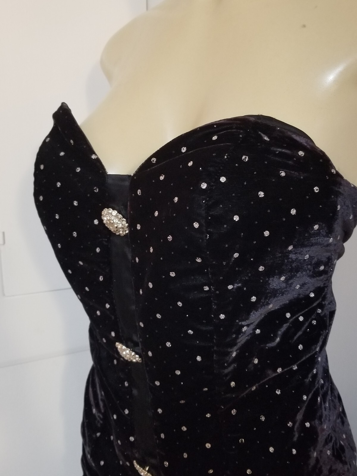 Vintage 80s Karen Okada David Howard climax velvet rhinestone dress