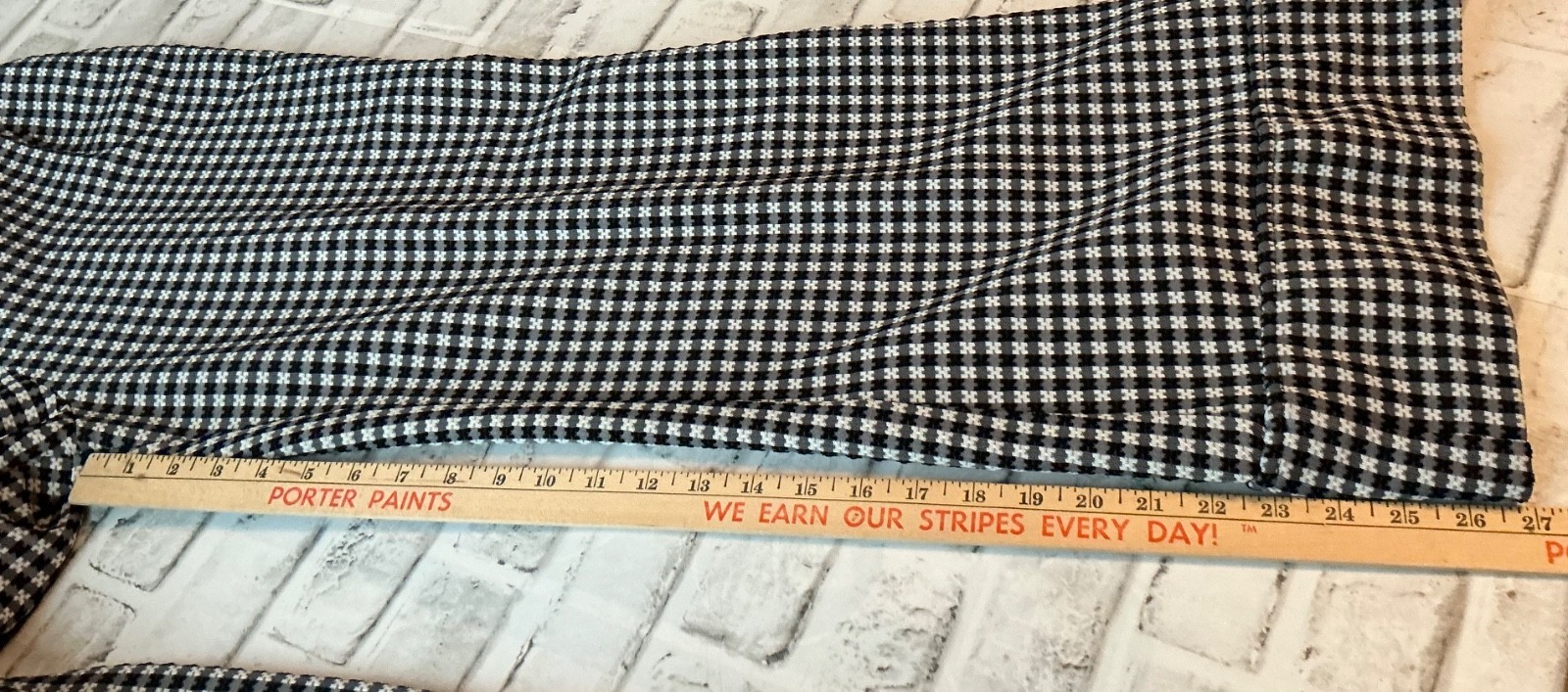 BLACK/WHITE HOUNDSTOOTH POLYESTER WIDELEG 12 „W BELL BOTTOM PANTS