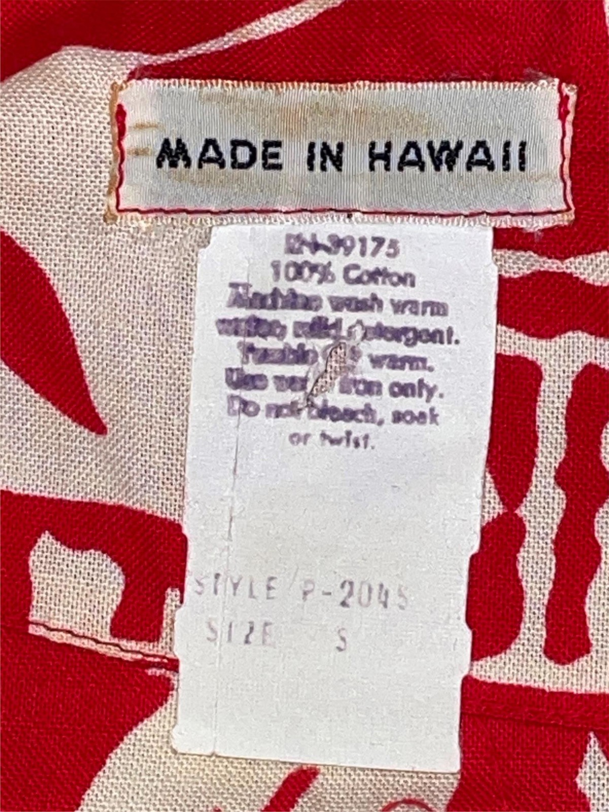 VTG 60S 70S WOMENS S FLORAL FLOWER PRINT RED WHITE COTTON HAWAIIAN DRESS