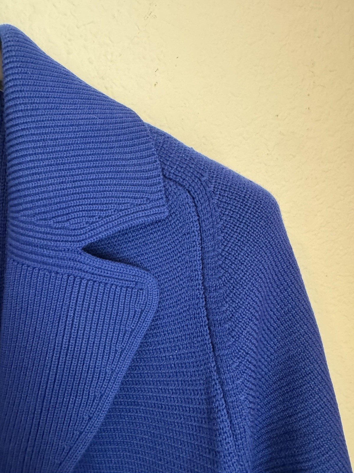 Vtg Long Coat Dorce LeRoy Knitwear Size M 60s 70s Thick Blue Wool Mod Coat Nice