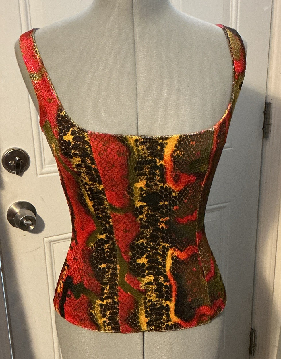 VTG Betsey Johnson Snake Animal Print Bustier Corset Top Multicolor