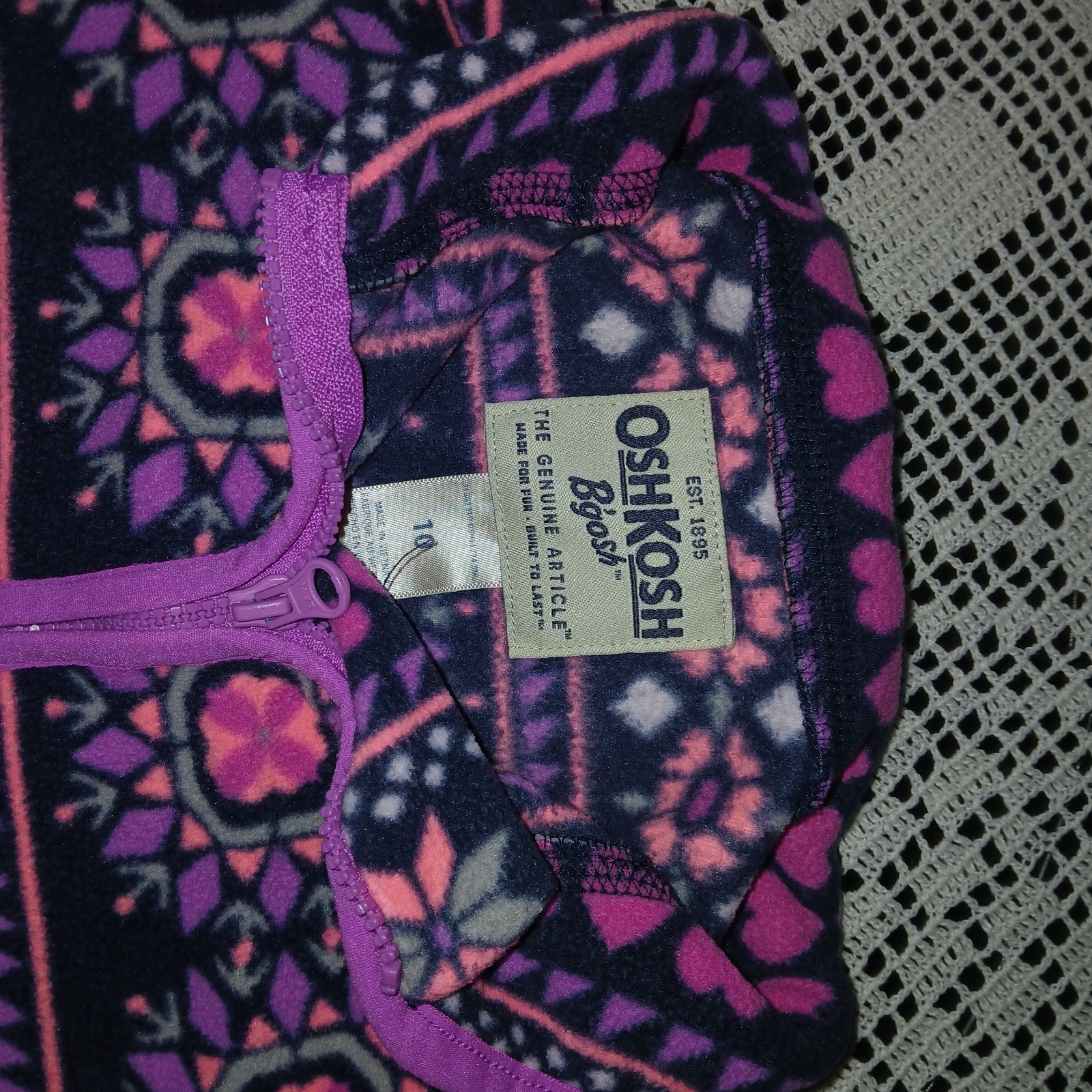 Vintage sz 10 JR OSHKOSH BEGOSH FLEECE JACKET COAT VERY NICE JACKET EXCELENT