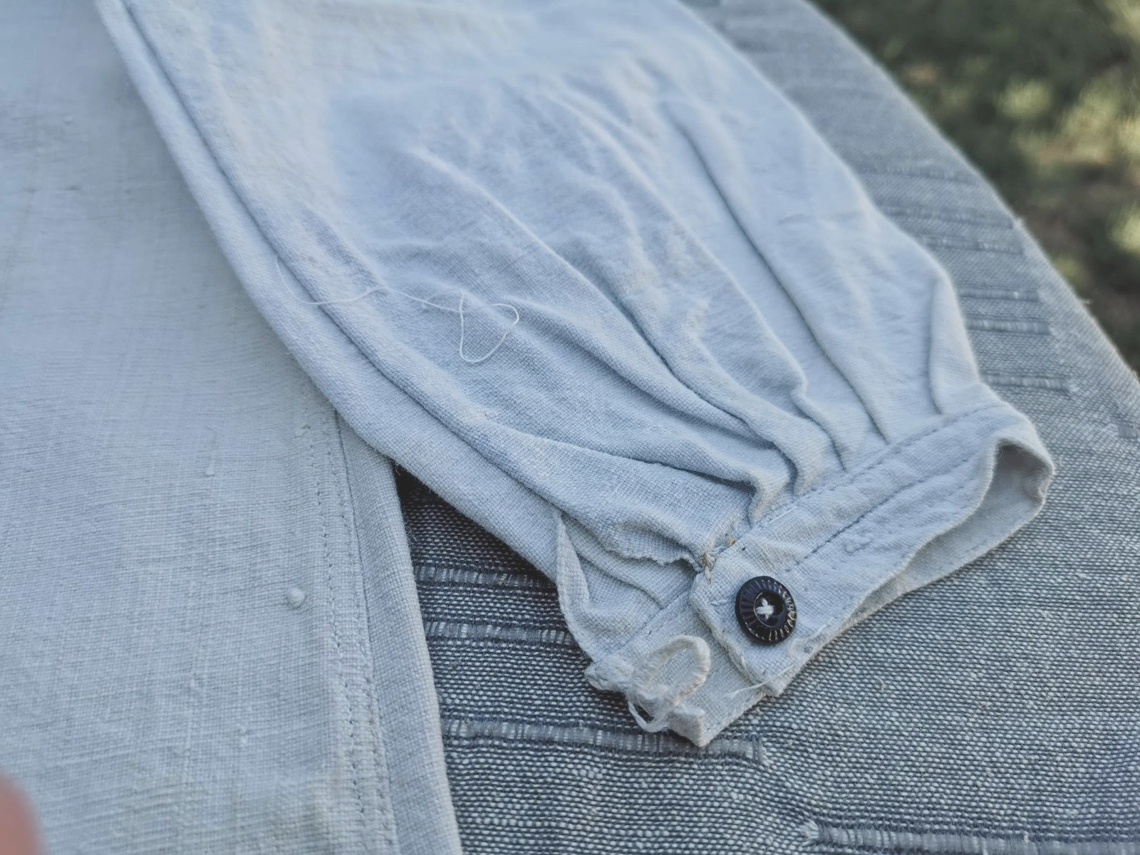ANTIQUE WOMEN’S FOLK LINEN SHIRT RUSTIC HANDWOOVEN KENAR ETHNIC CLOTHING