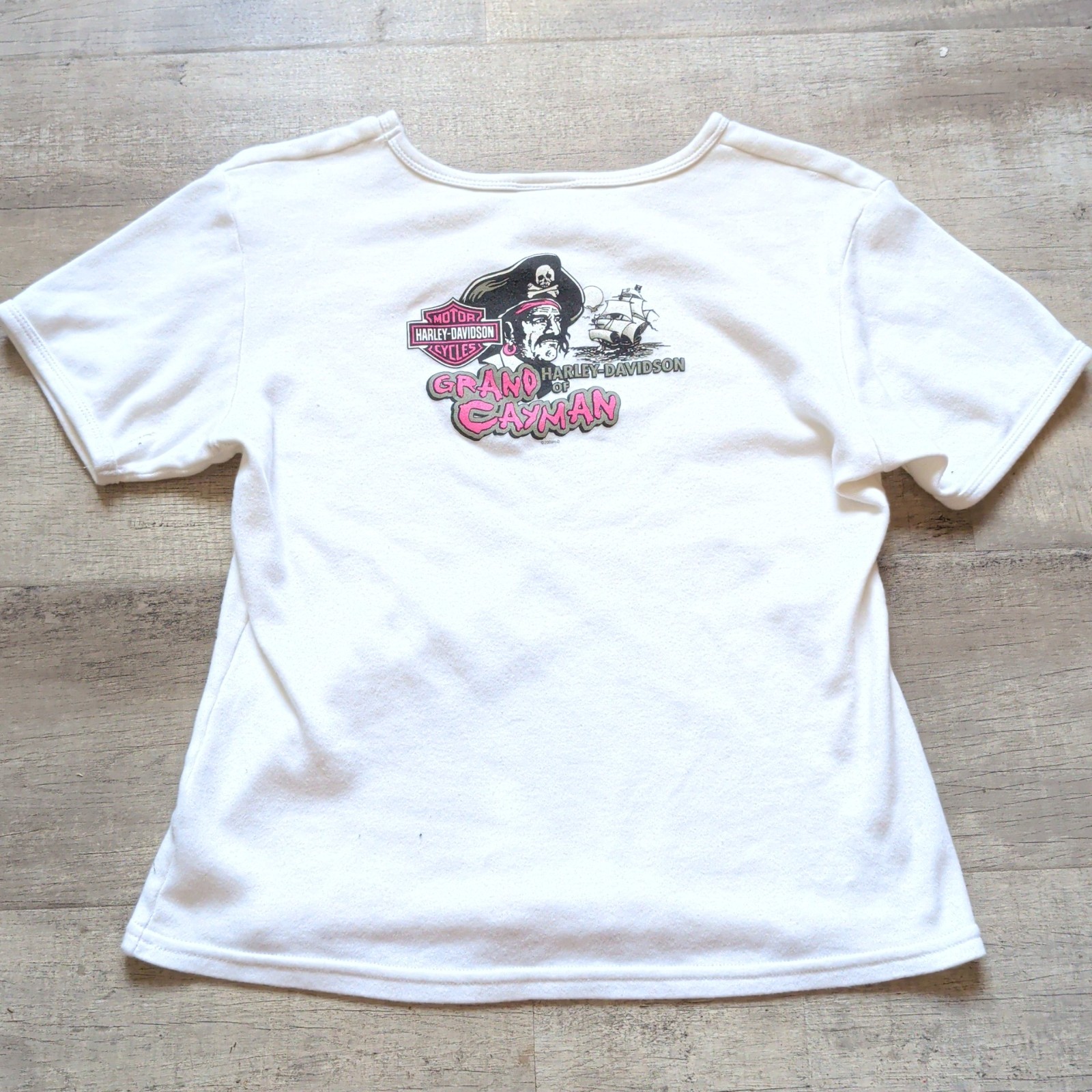 Vintage 2003 Harley Davidson Grand Cayman Rhinestone T-Shirt Women’s L Pirate
