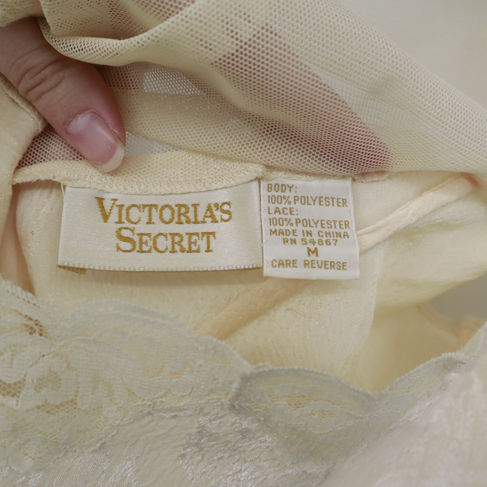 Victoria’s Secret Lace Slip Dress Women M Yellow Fairycore Y2K Coquette Vintage