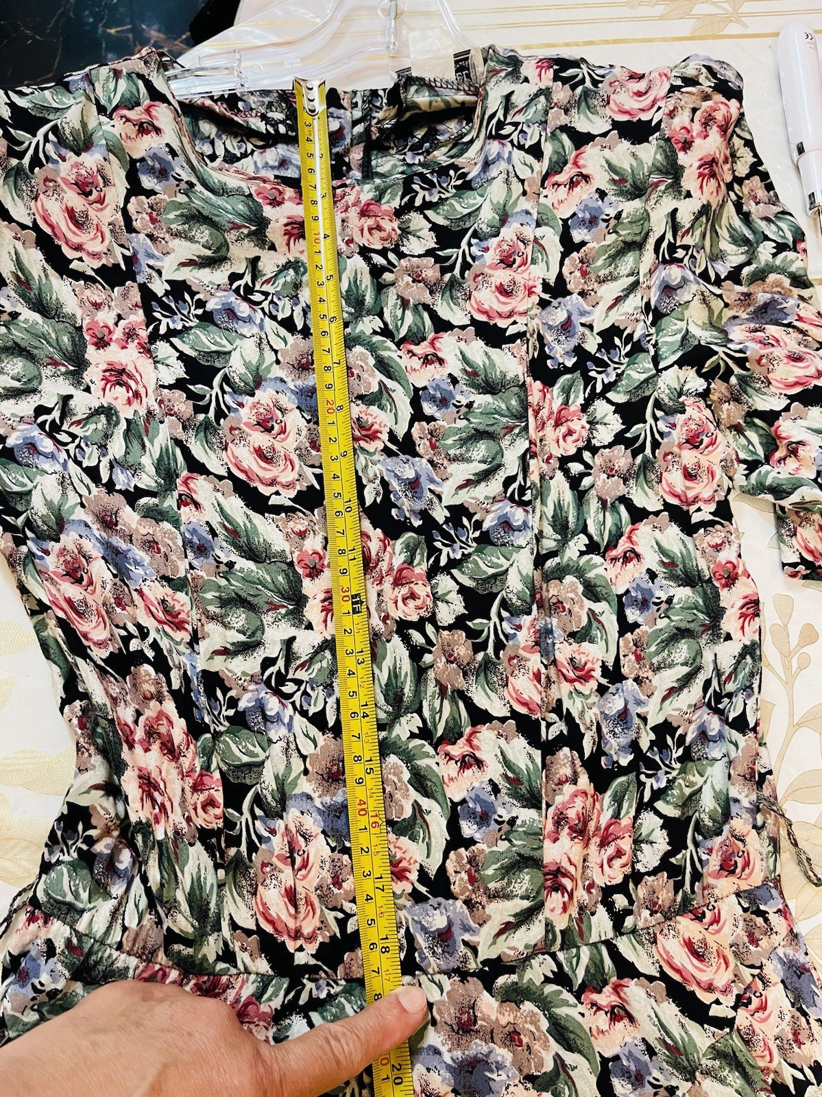 VTG E.D.MICHAELS By Meianie Drucken Cotton Dress Floral Zip Button Sz S/M