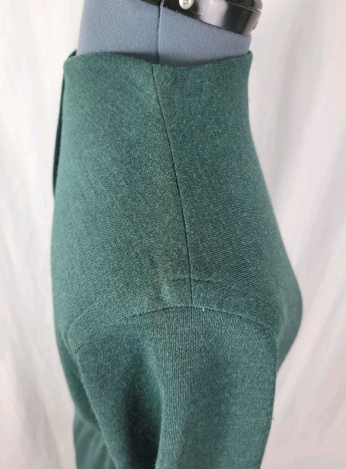 Vintage Tanner Green Wool Blend Blouson Dress w Elastic Waist Size 14