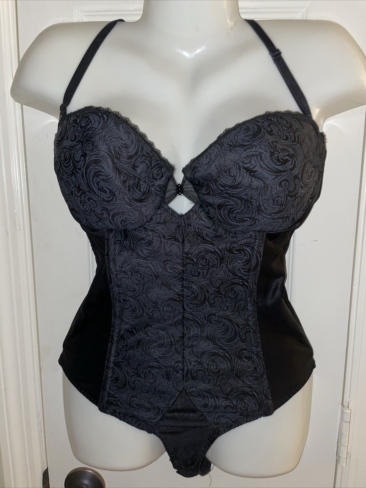 Sophistique by Smoothie Black Corset Shaper Multi-way Teddy 38C 38 VTG NOS