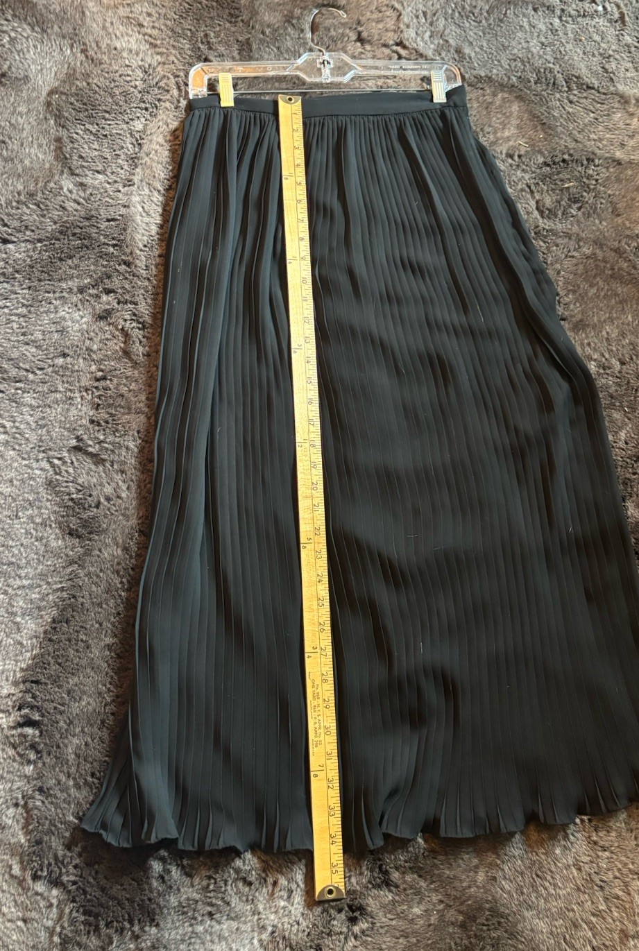 Vintage Malbe Maxi Skirt Women’s 12 28” Waist Black Pleated Sheer Goth Chiffon