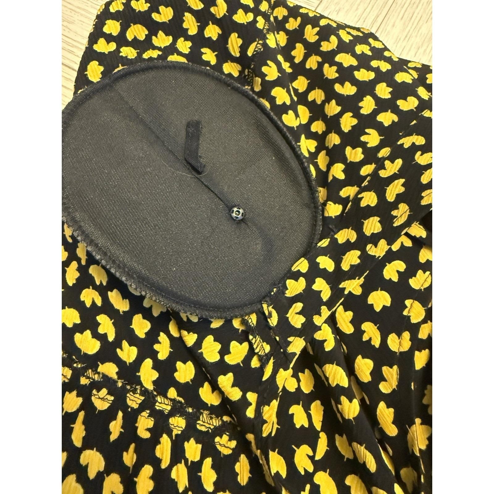 Georgio Armani Silk Blend VTG Black Gold Midi Dress Button Accents Italian Sz 38