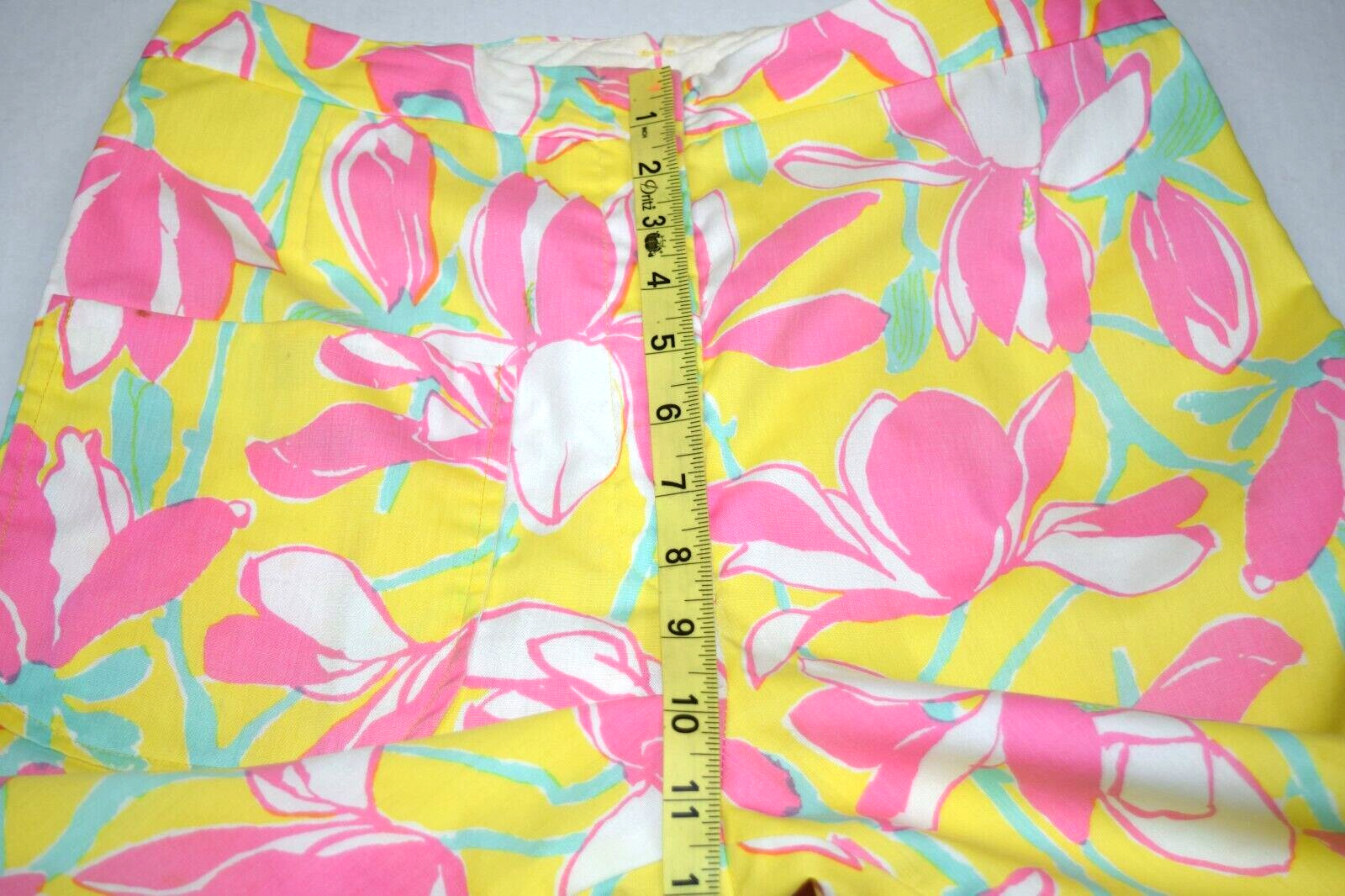 VTG Lilly Pulitzer Pants Size 27 x 24.5 60s Pink Flower Sunshine Lined Made USA