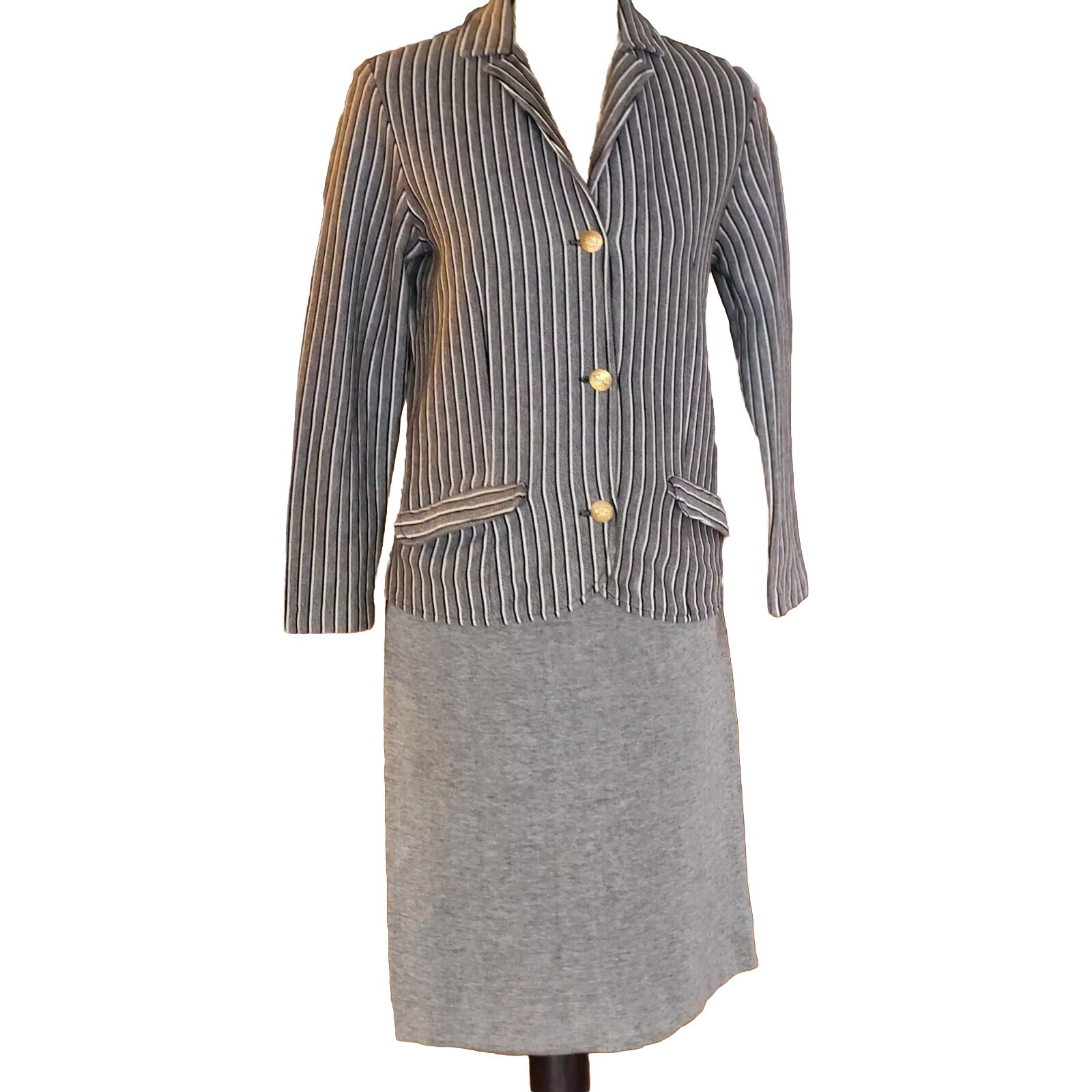 Catalina Of California Vtg Gray Knit Skirt Set XSmall/Small (Tag Size 13/14)