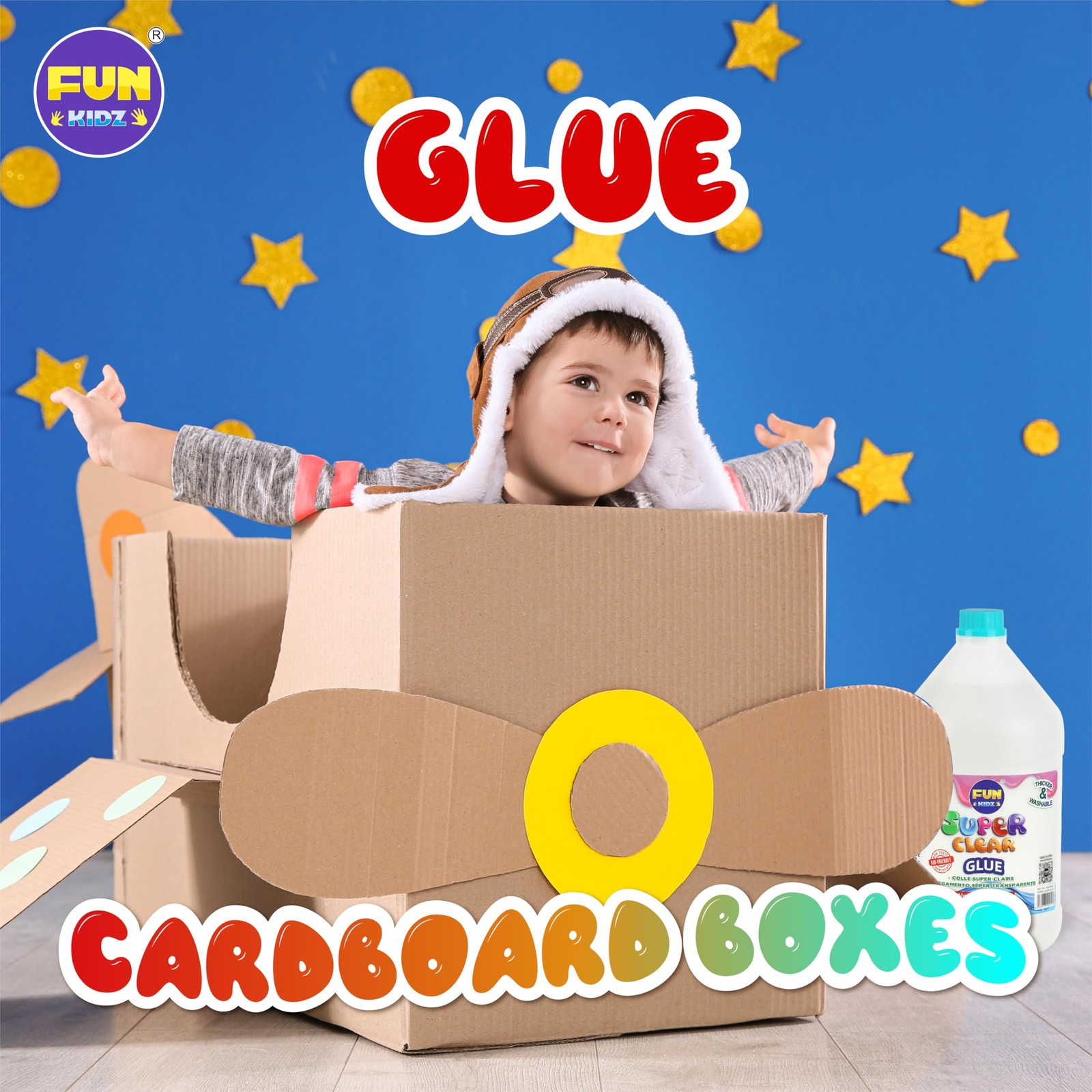 Super Clear Glue 1 Gallon, FunKidz All Purposes School Home Projects Liquid Glue