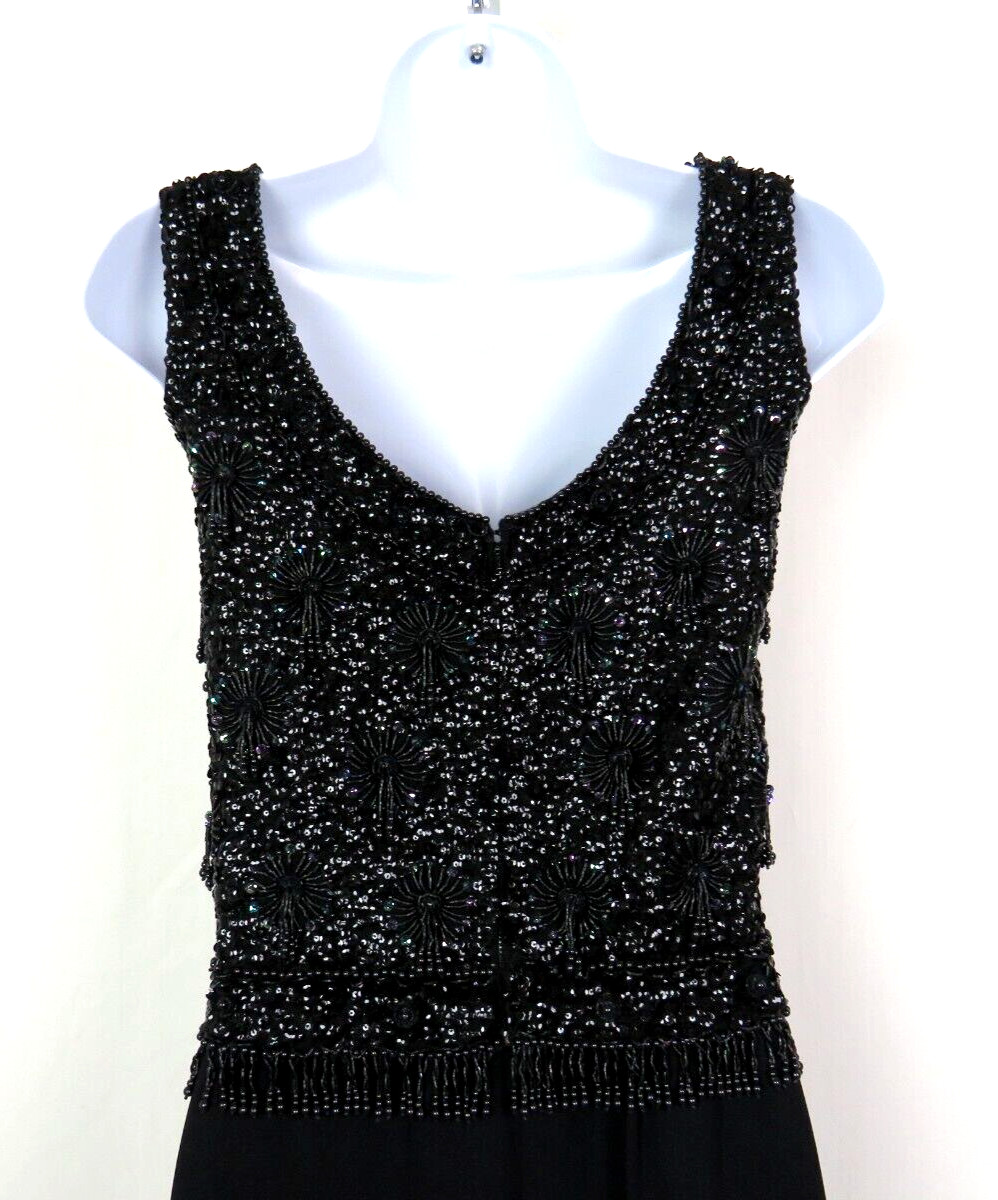 VTG 1960s 70s HOUSE OF GOLD BLACK SEQUIN BEADED TOP & SKIRT OUTFIT