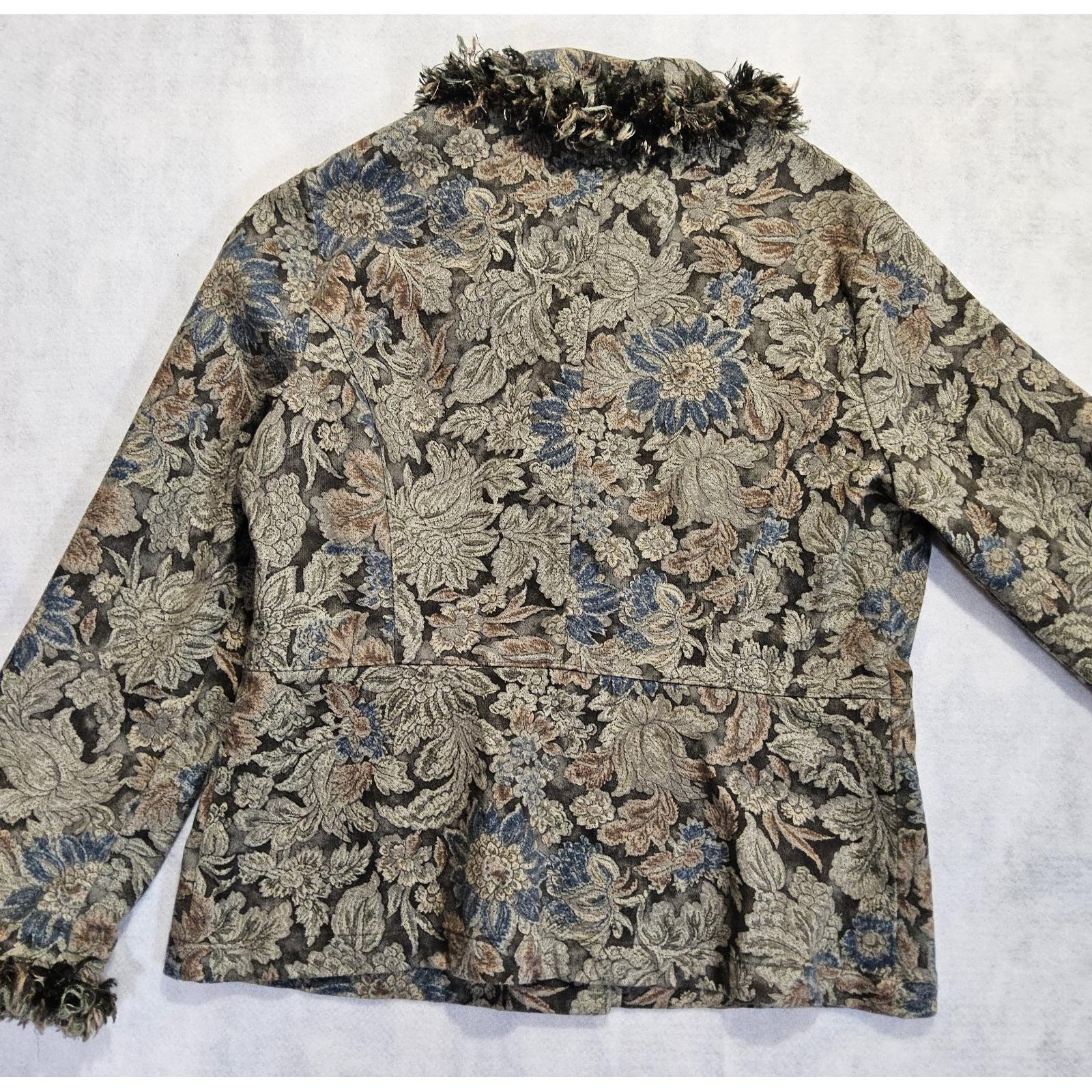 Vtg Gotcha Covered Jacket L Tapestry Floral Bell Sleeve Cottagecore Fairy Whimsy