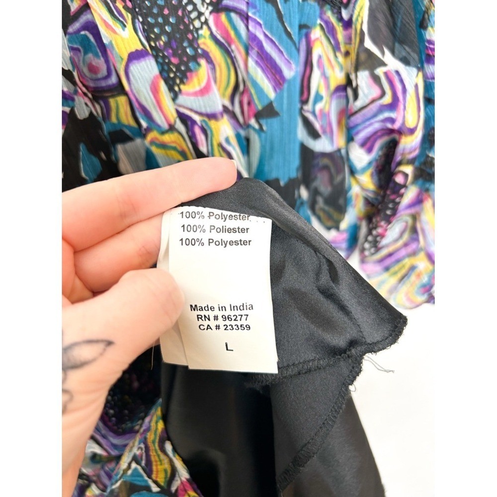 Vans Early 2000s Scene Myspace Indie Sleaze Abstract Print Flowy Mini Dress L