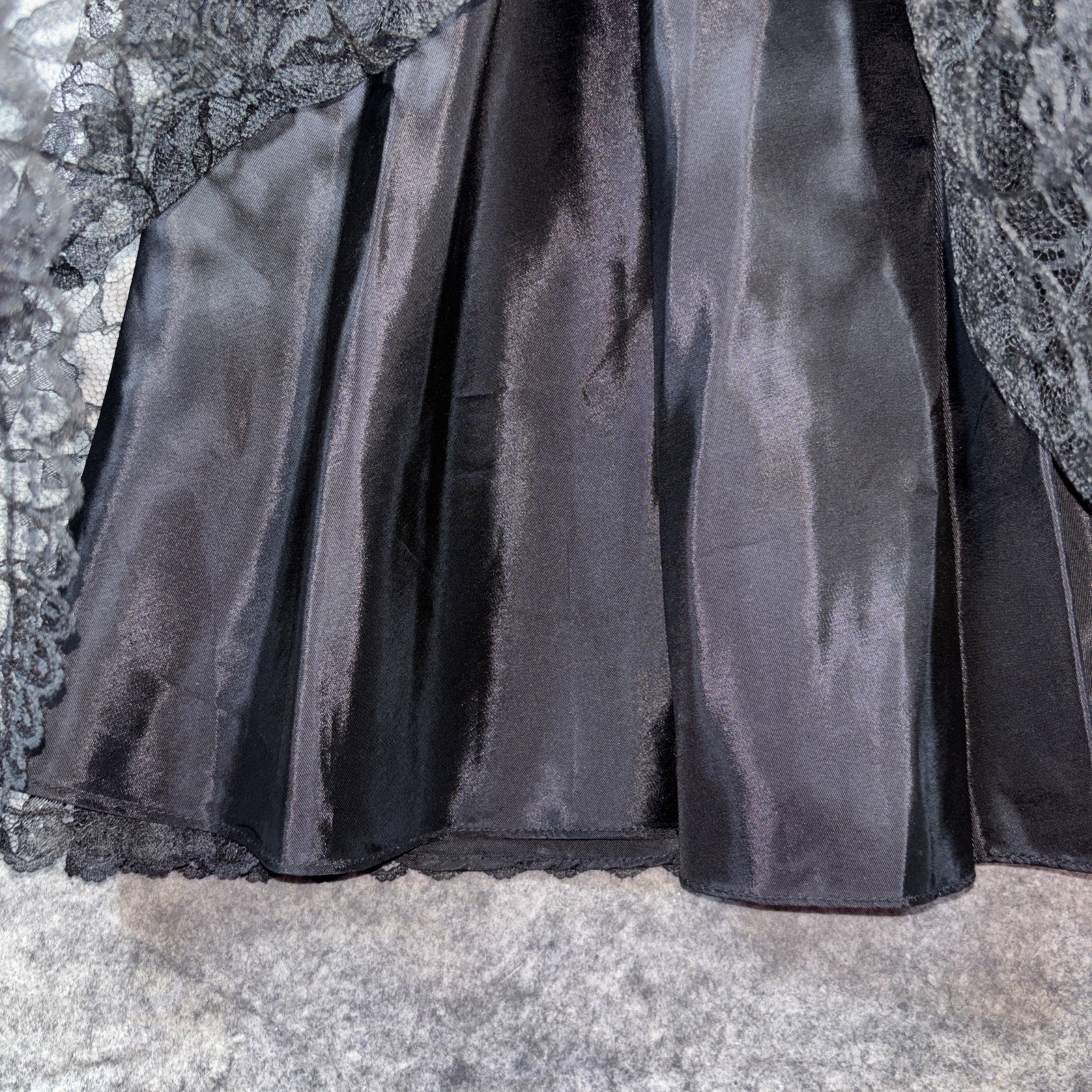 Vtg By Warell Drop Waist Dress Women’s 5/6 Black Lace Whimsigoth Princess Party