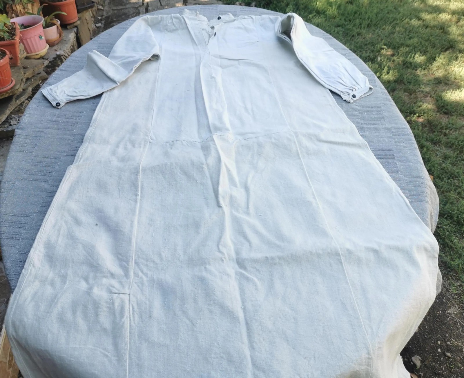 ANTIQUE WOMEN’S FOLK LINEN SHIRT RUSTIC HANDWOOVEN KENAR ETHNIC CLOTHING